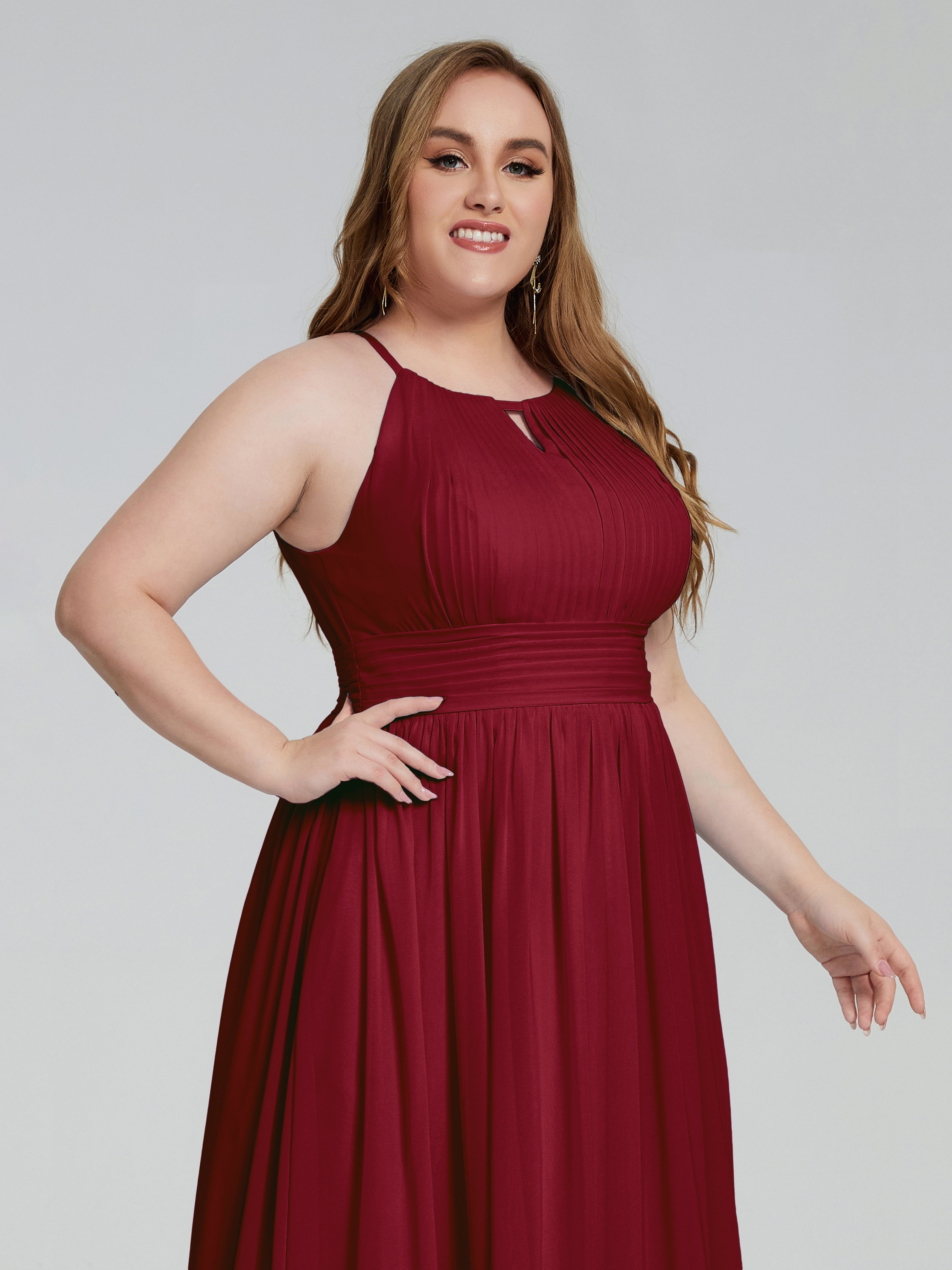 Payton Gorgeous Halter Plus Size Long Bridesmaid Dresses