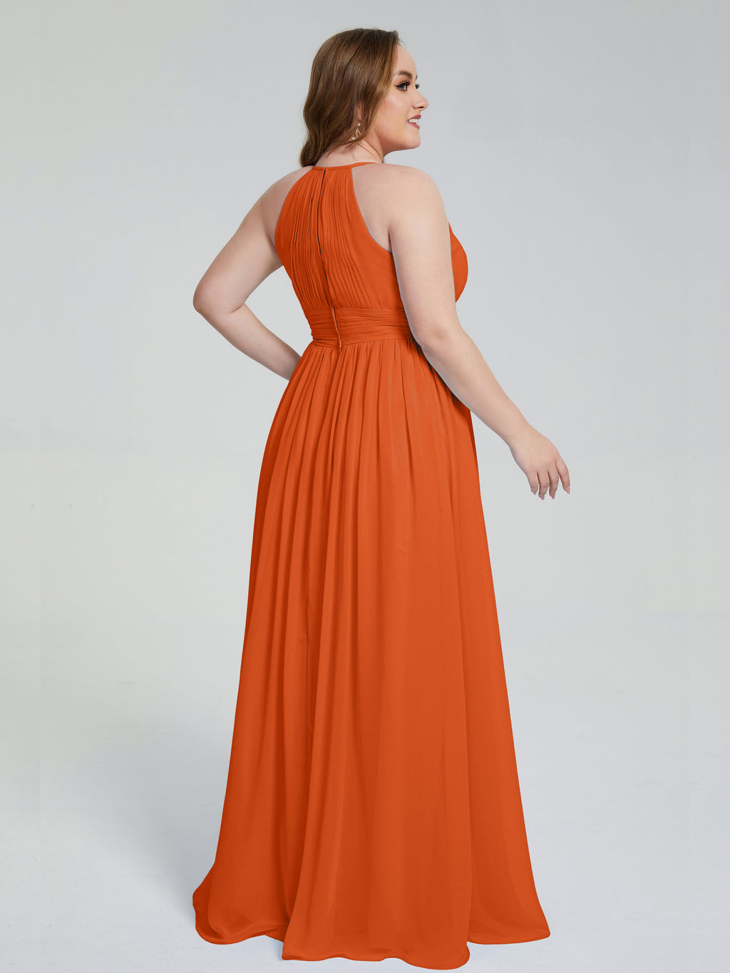 Payton Gorgeous Halter Plus Size Long Bridesmaid Dresses