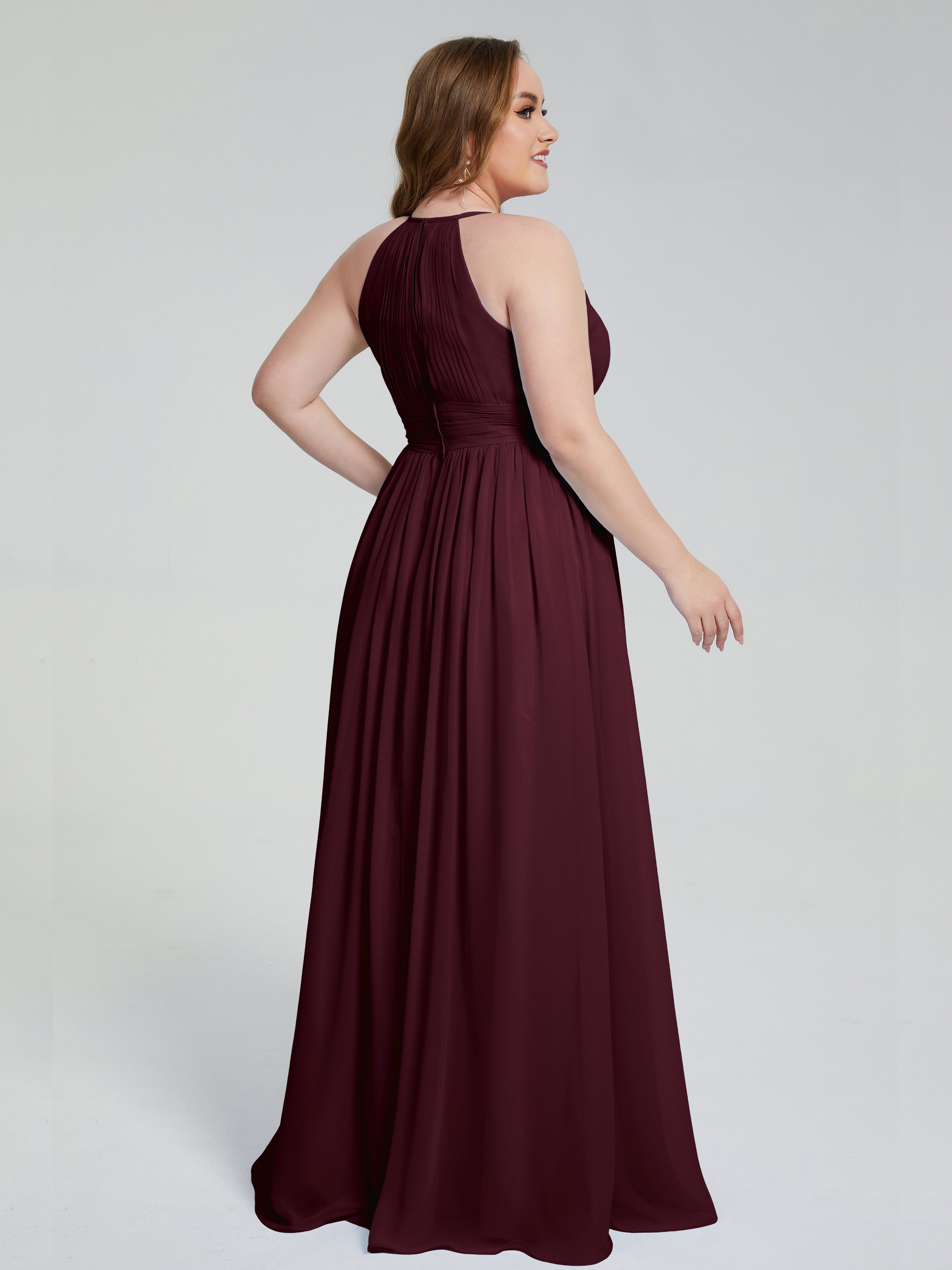 Payton Gorgeous Halter Plus Size Long Bridesmaid Dresses