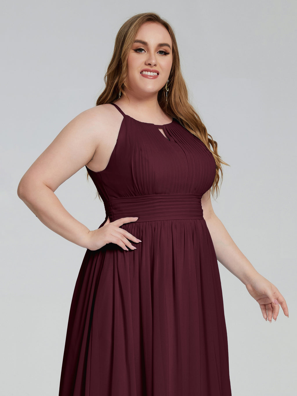 Payton Gorgeous Halter Plus Size Long Bridesmaid Dresses