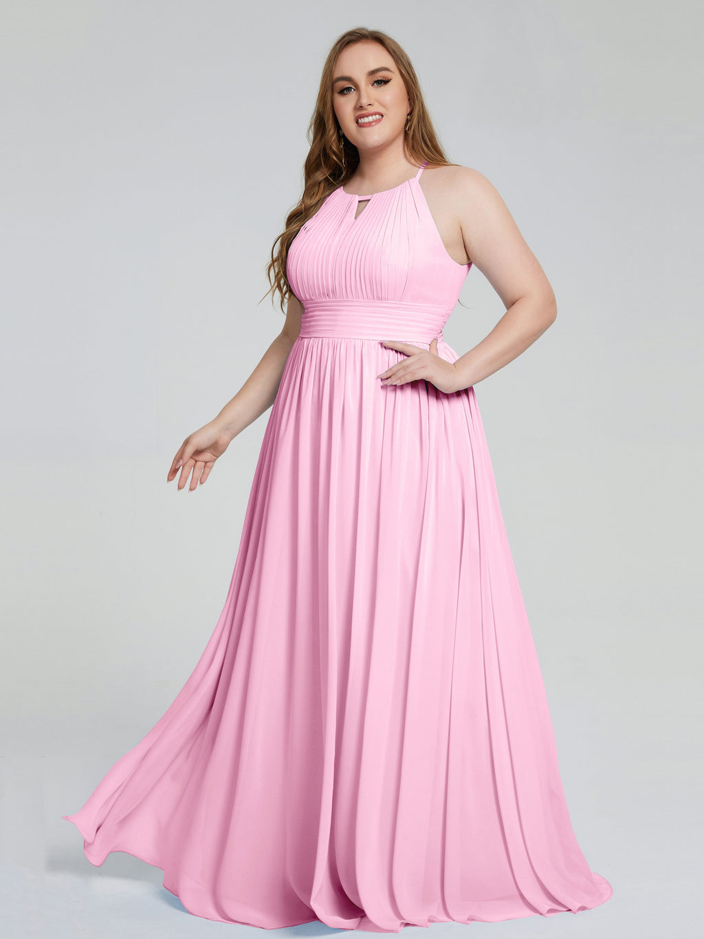 Payton Gorgeous Halter Plus Size Long Bridesmaid Dresses
