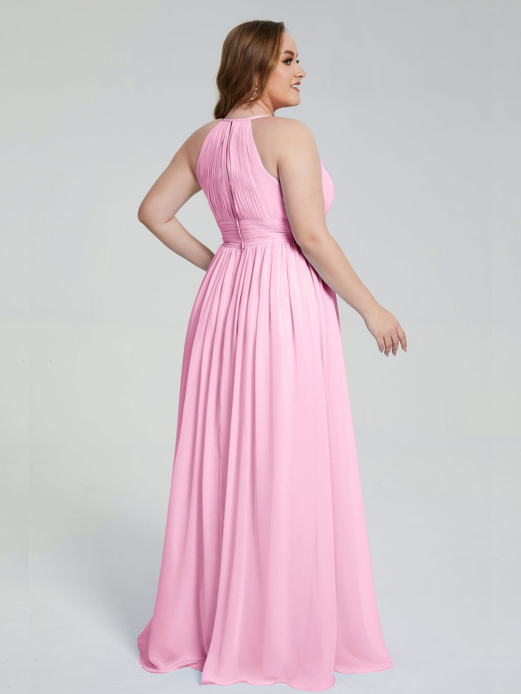 Payton Gorgeous Halter Plus Size Long Bridesmaid Dresses