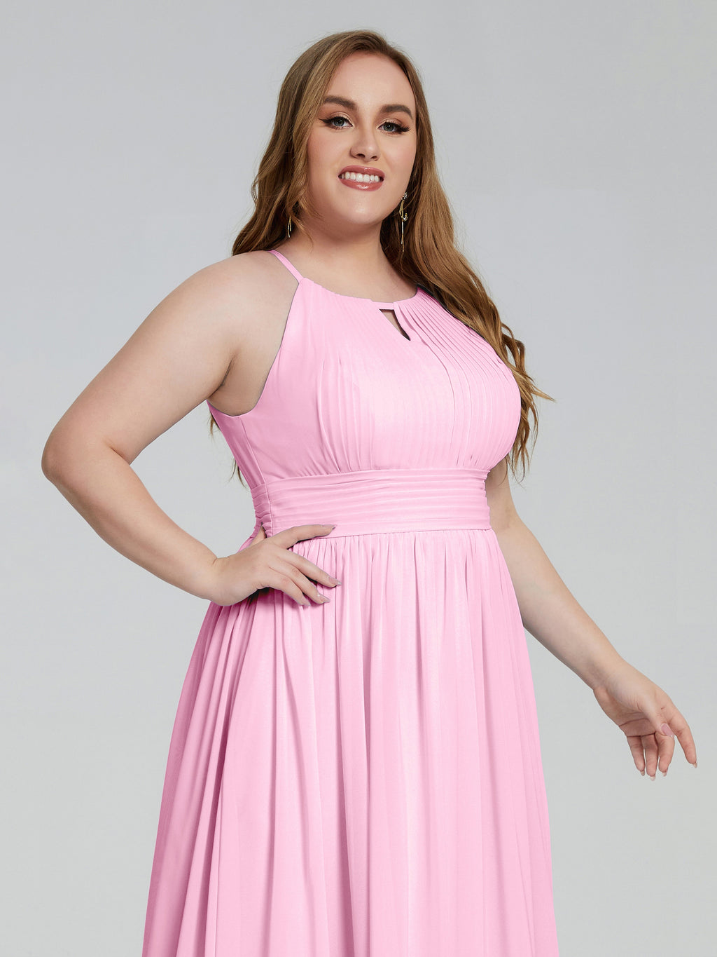 Payton Gorgeous Halter Plus Size Long Bridesmaid Dresses