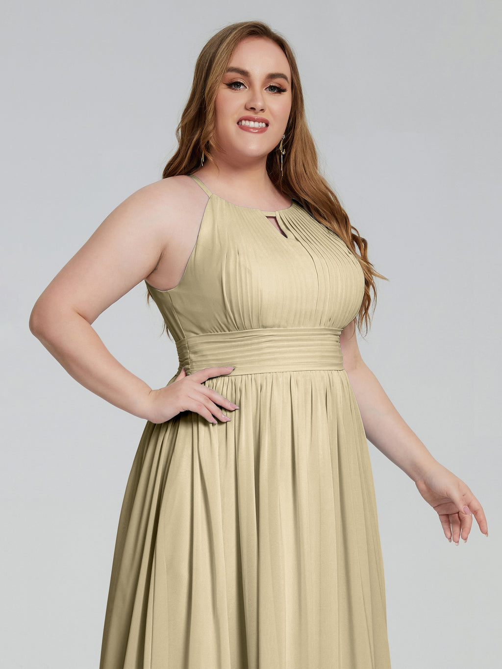 Payton Gorgeous Halter Plus Size Long Bridesmaid Dresses