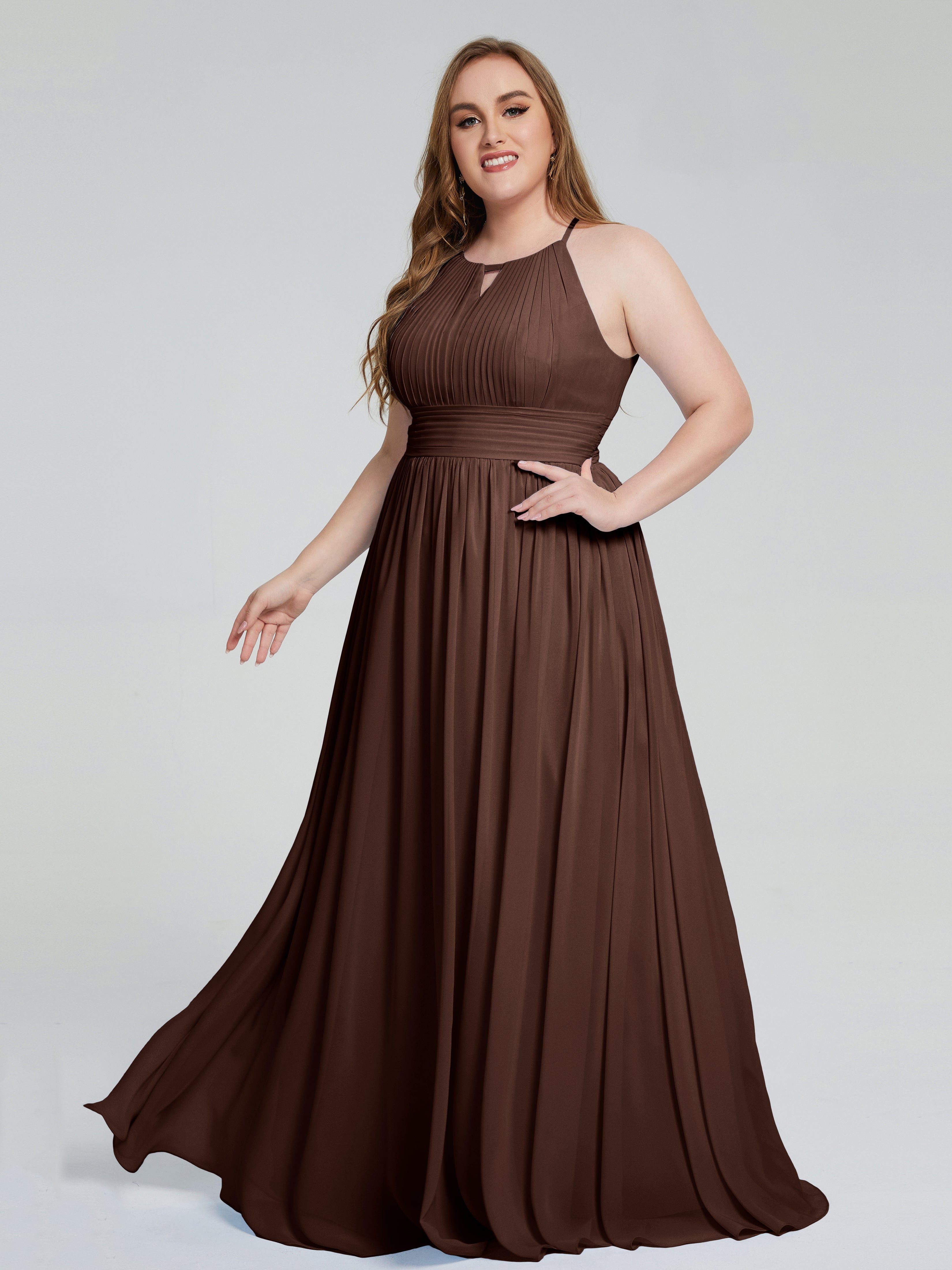 Payton Gorgeous Halter Plus Size Long Bridesmaid Dresses