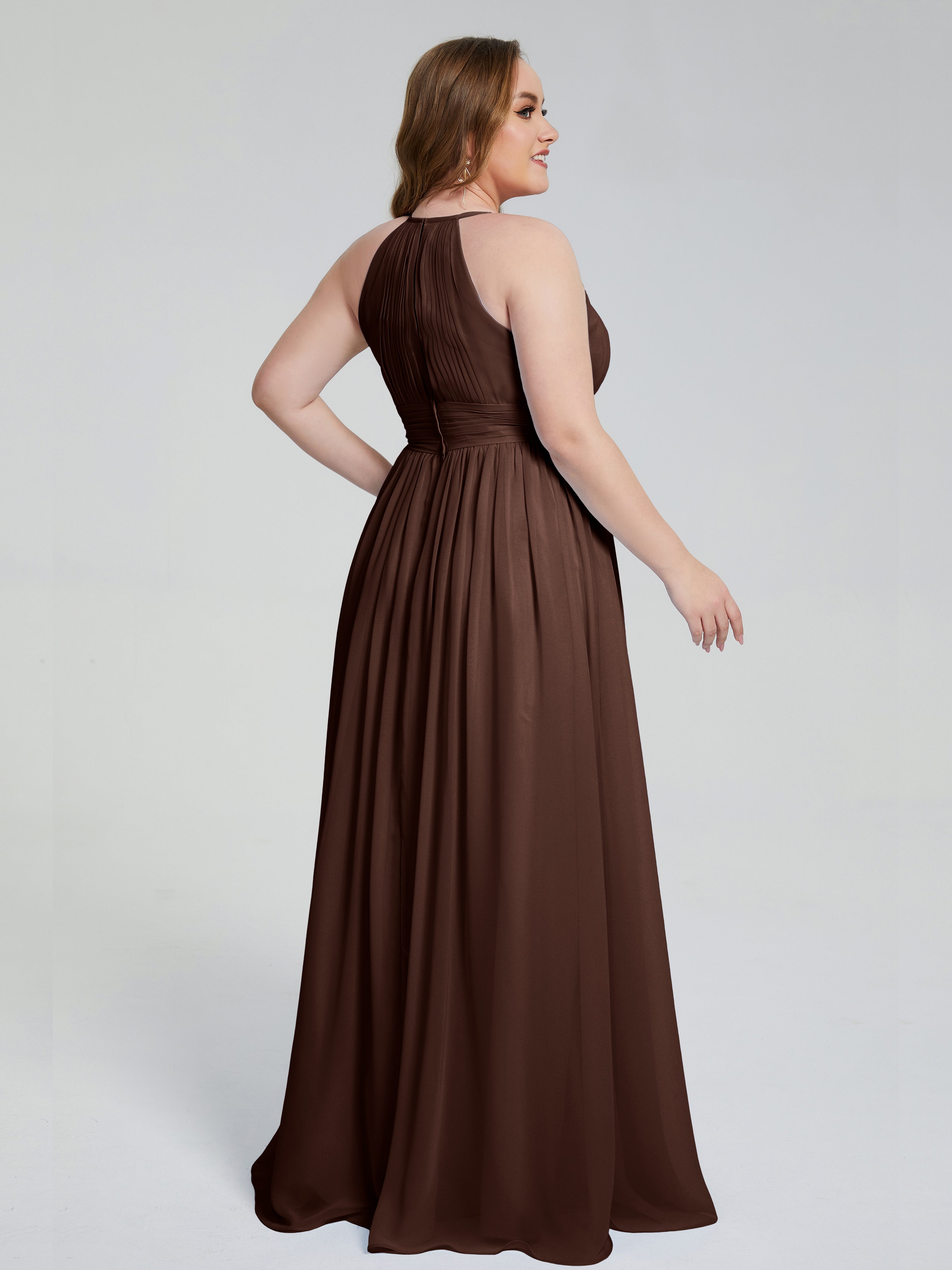 Payton Gorgeous Halter Plus Size Long Bridesmaid Dresses