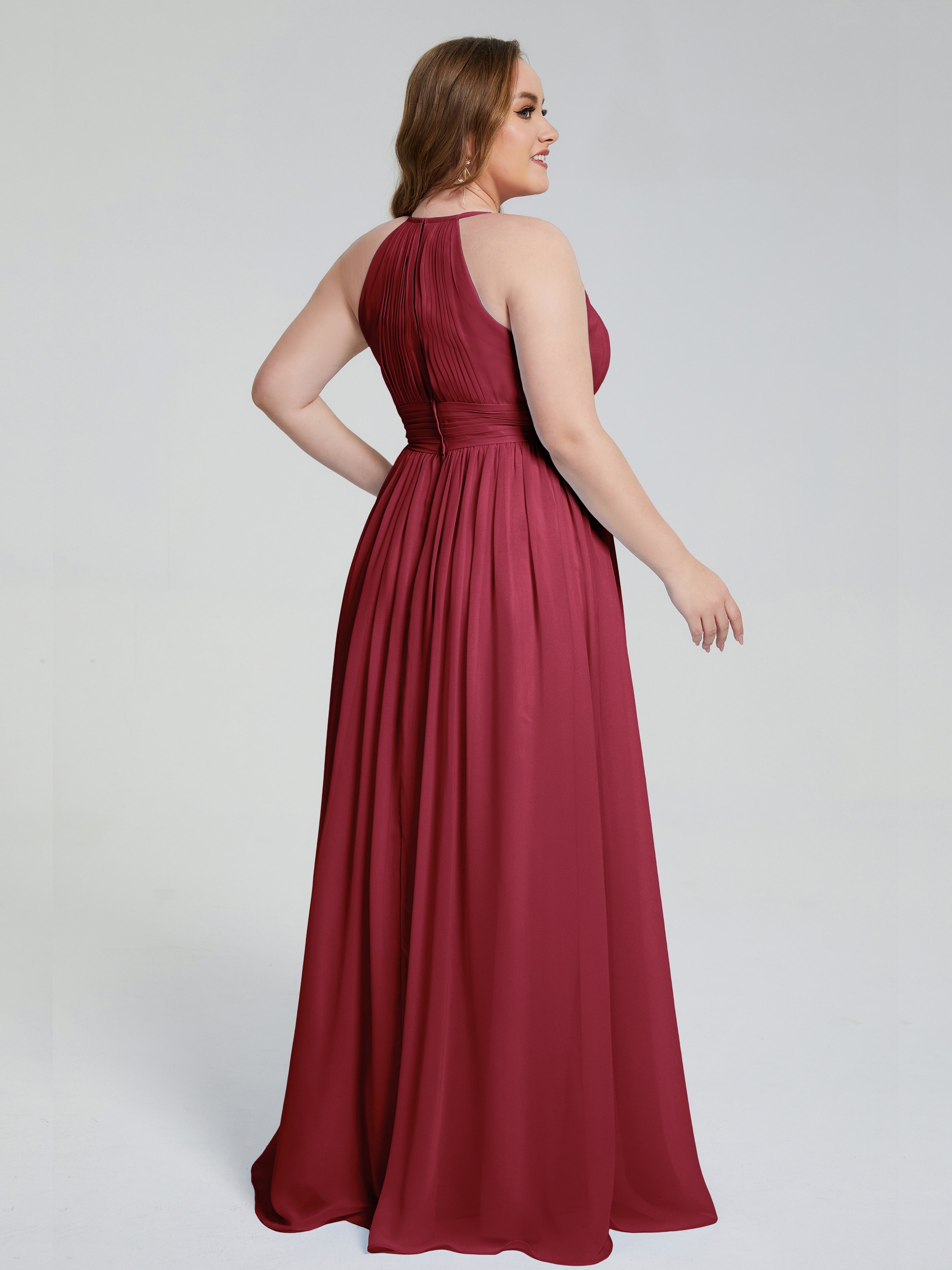 Payton Gorgeous Halter Plus Size Long Bridesmaid Dresses