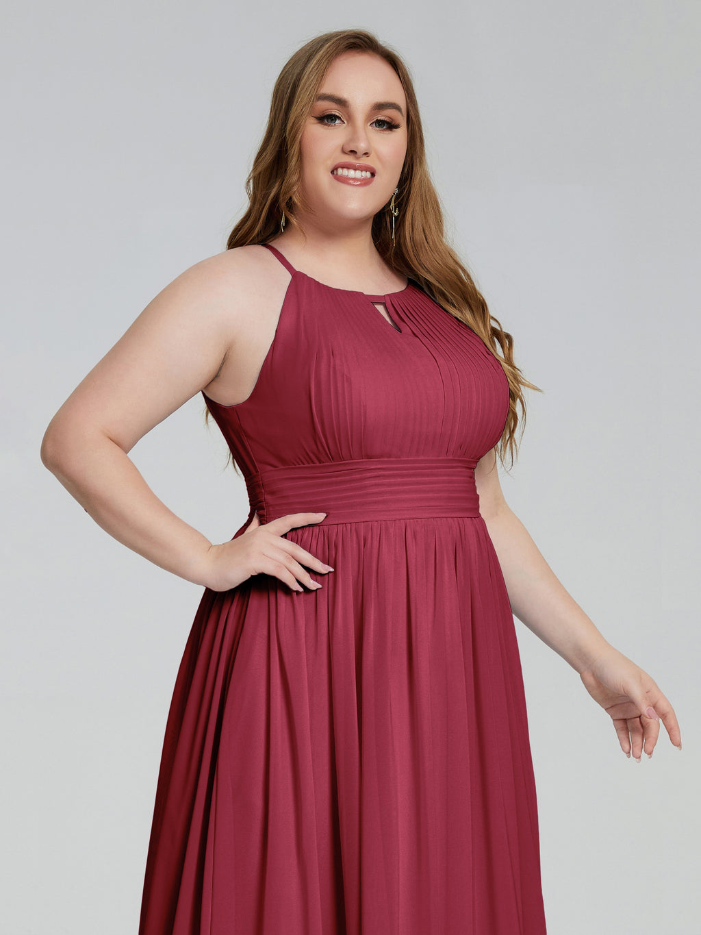 Payton Gorgeous Halter Plus Size Long Bridesmaid Dresses