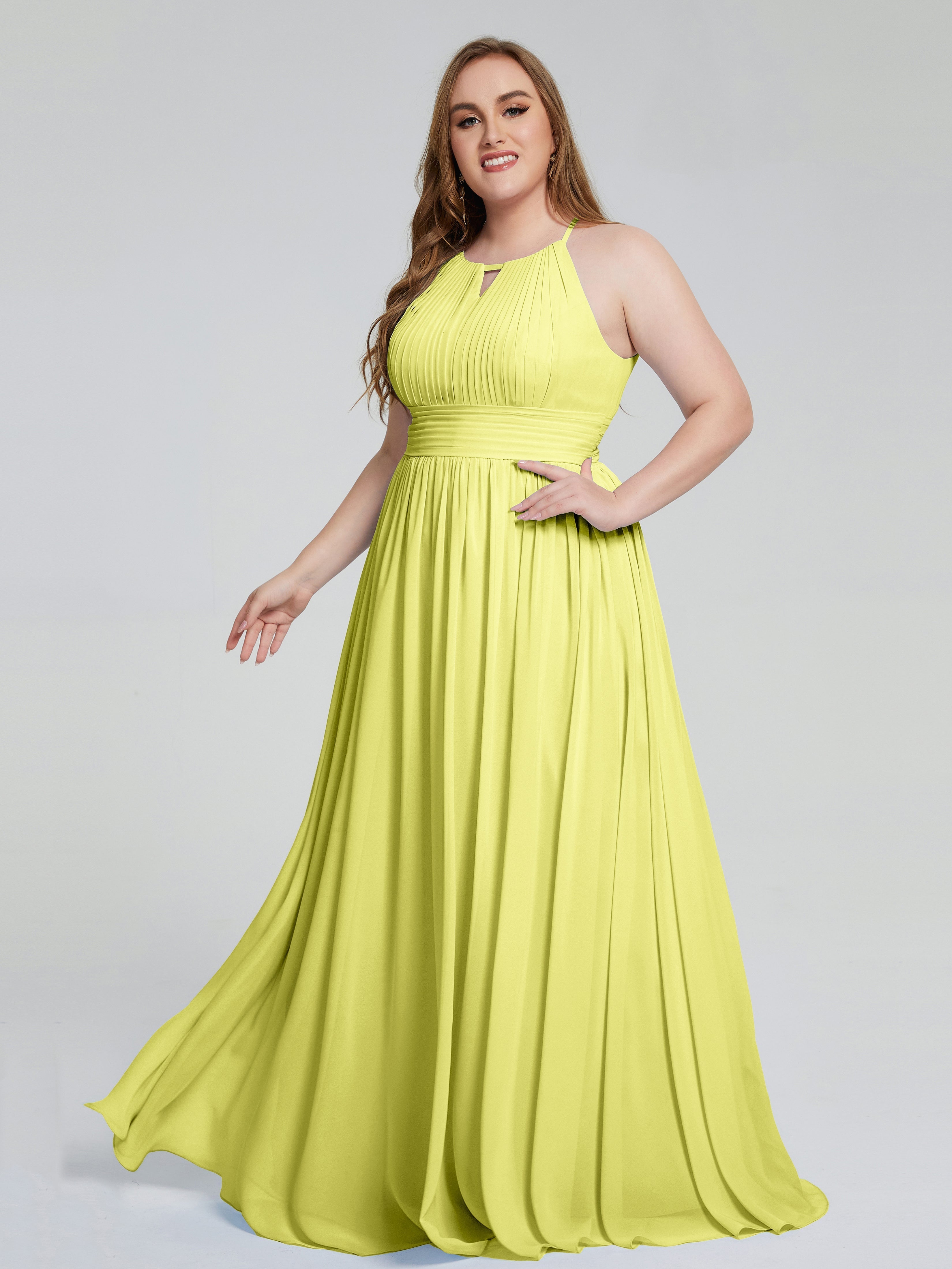 Payton Gorgeous Halter Plus Size Long Bridesmaid Dresses