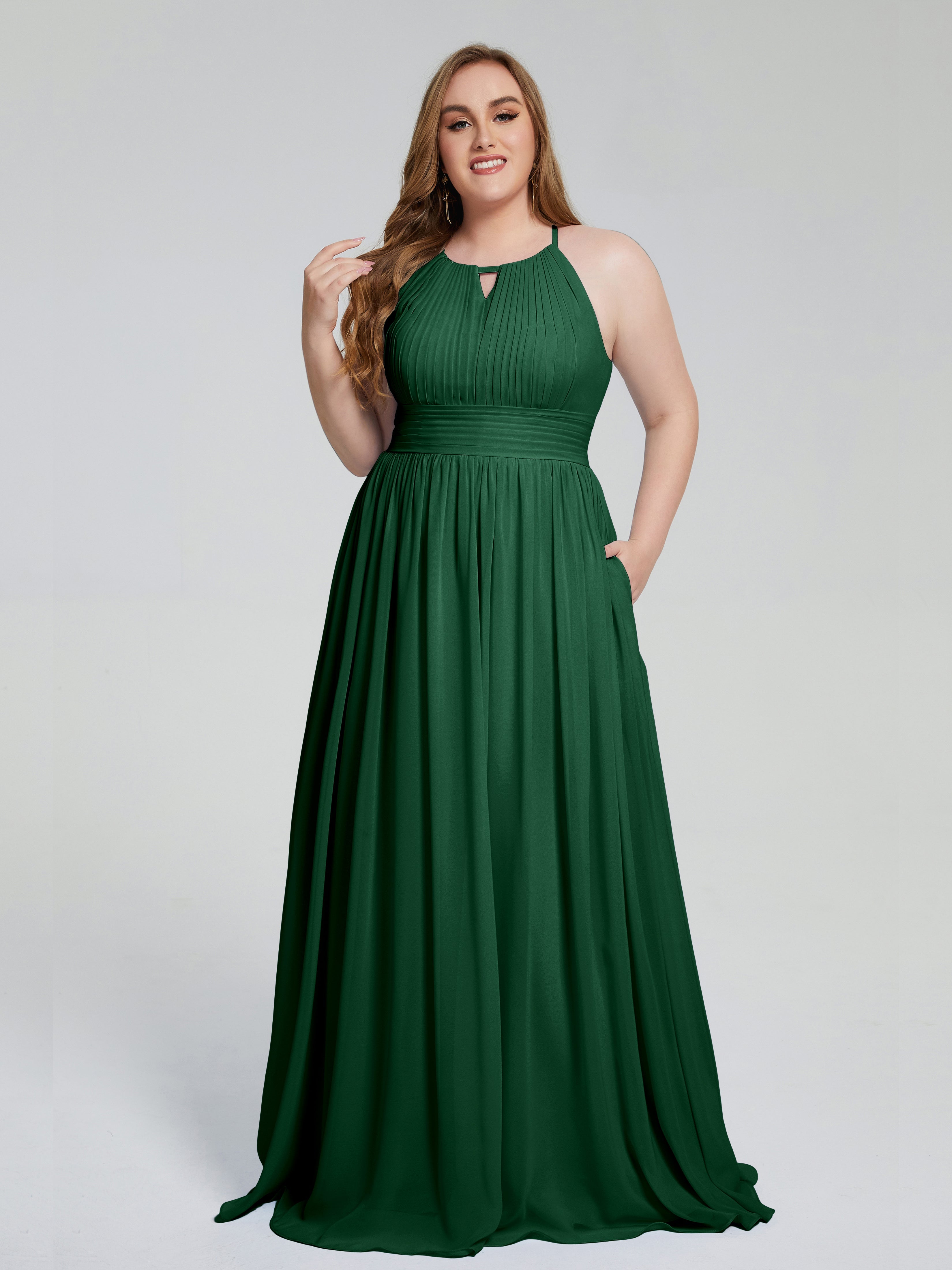 Payton Gorgeous Halter Plus Size Long Bridesmaid Dresses