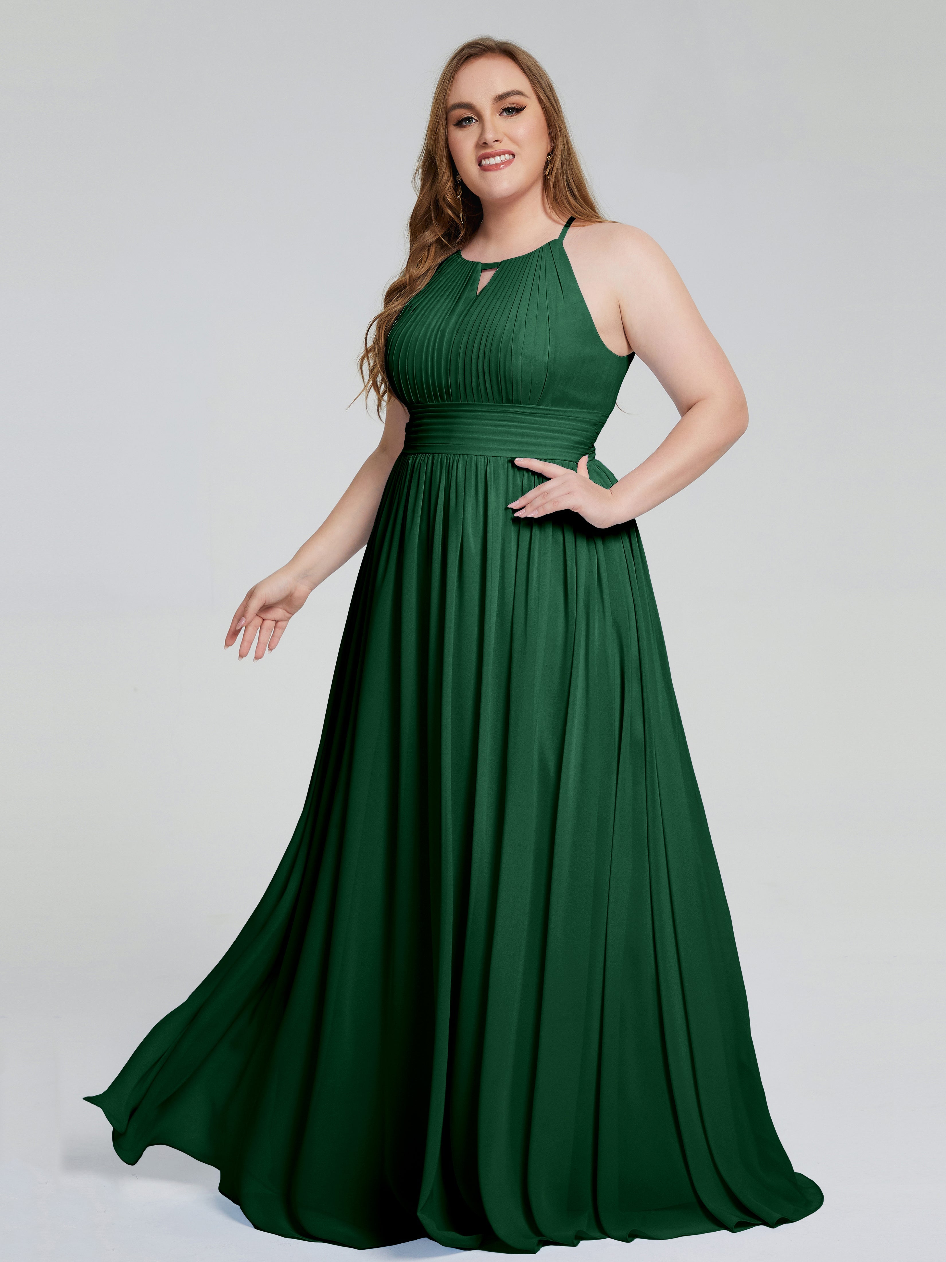 Payton Gorgeous Halter Plus Size Long Bridesmaid Dresses