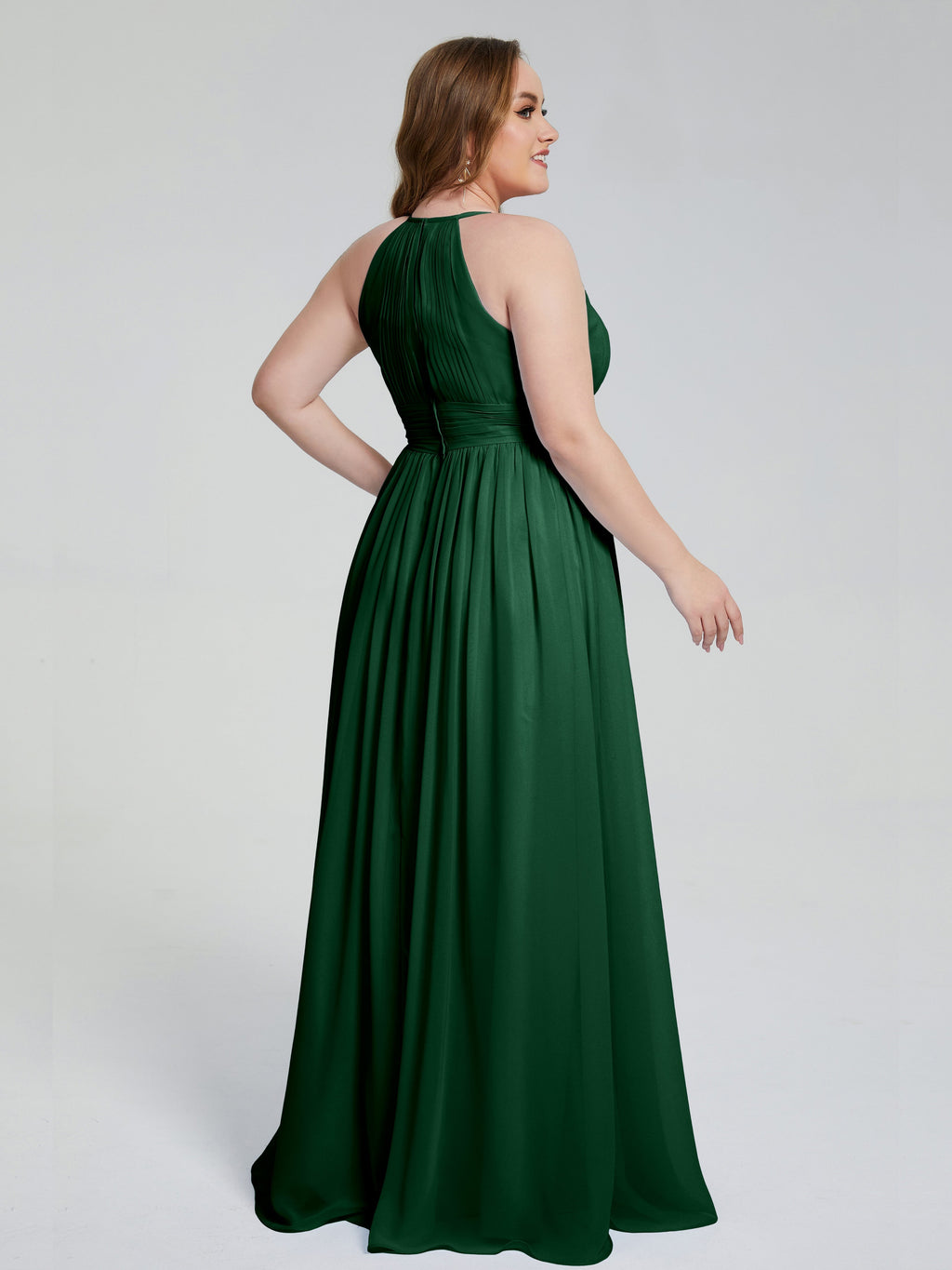 Payton Gorgeous Halter Plus Size Long Bridesmaid Dresses