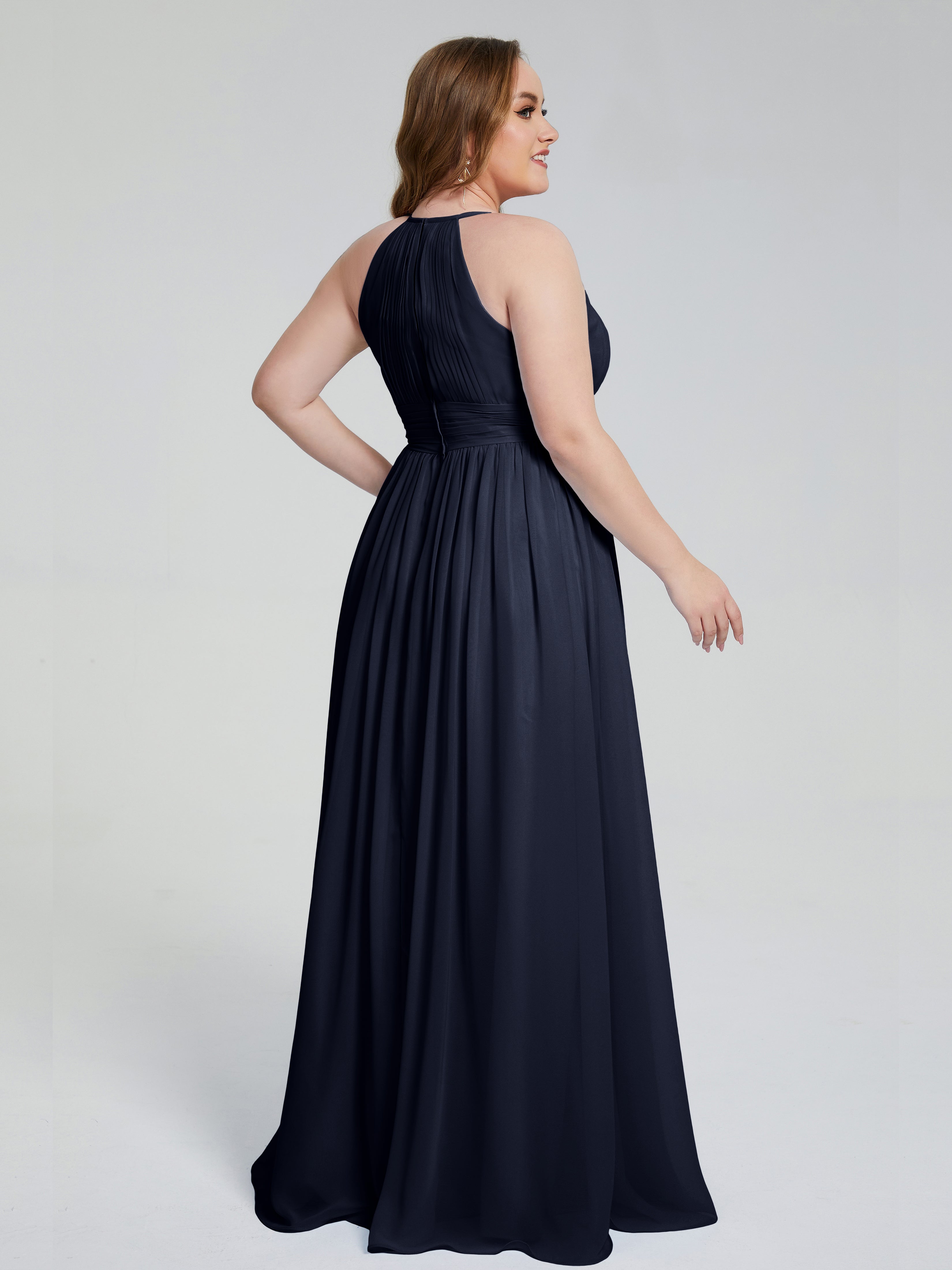Payton Gorgeous Halter Plus Size Long Bridesmaid Dresses