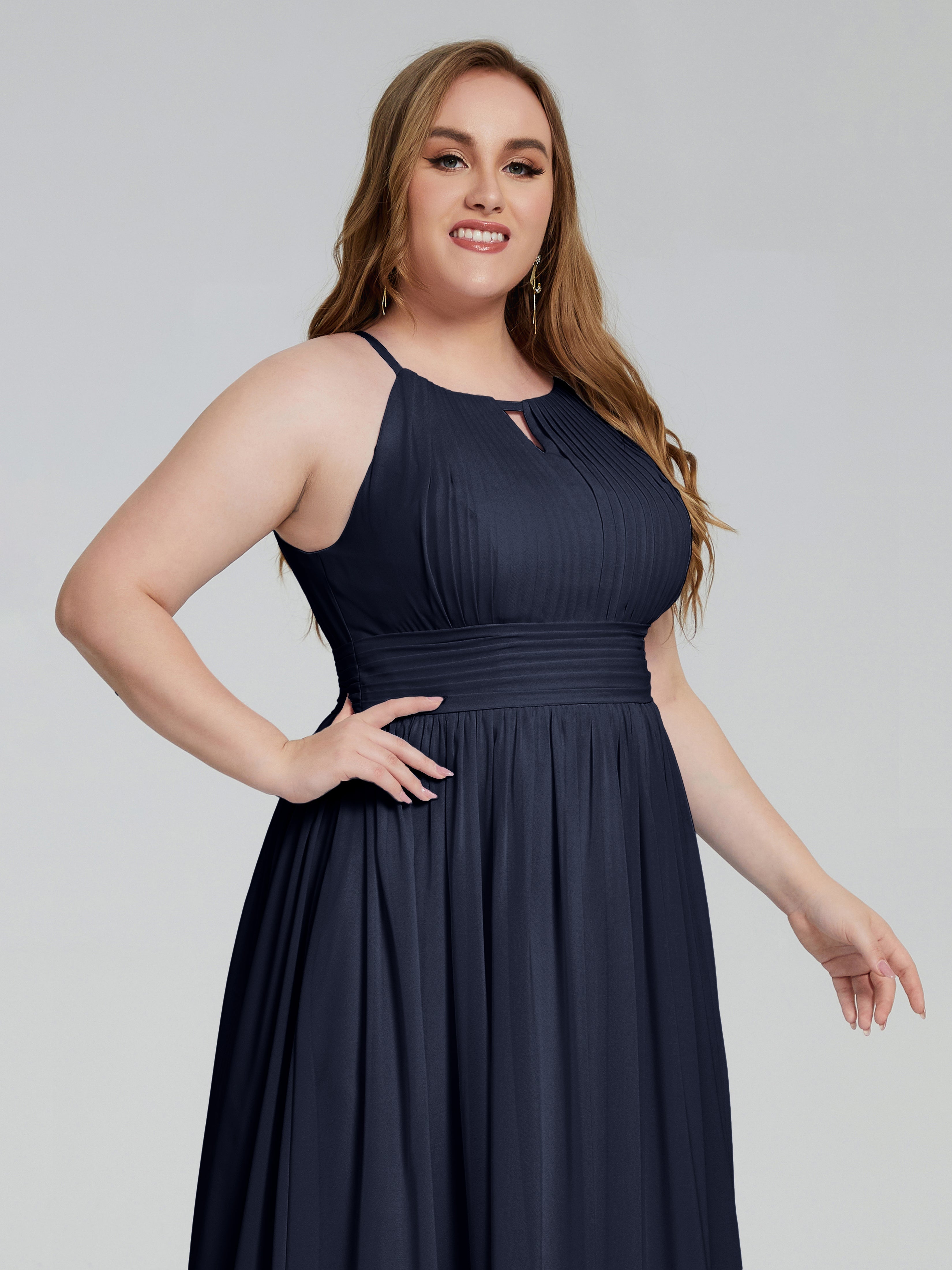 Payton Gorgeous Halter Plus Size Long Bridesmaid Dresses