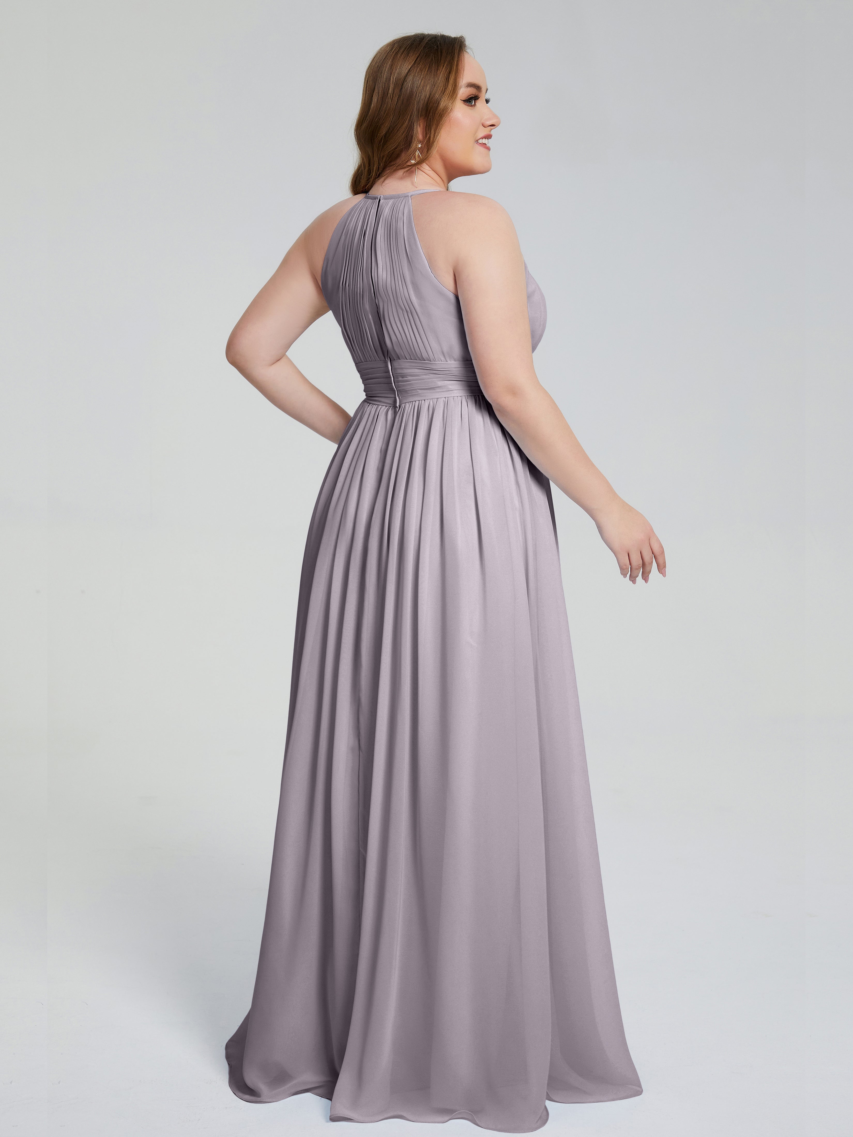 Payton Gorgeous Halter Plus Size Long Bridesmaid Dresses