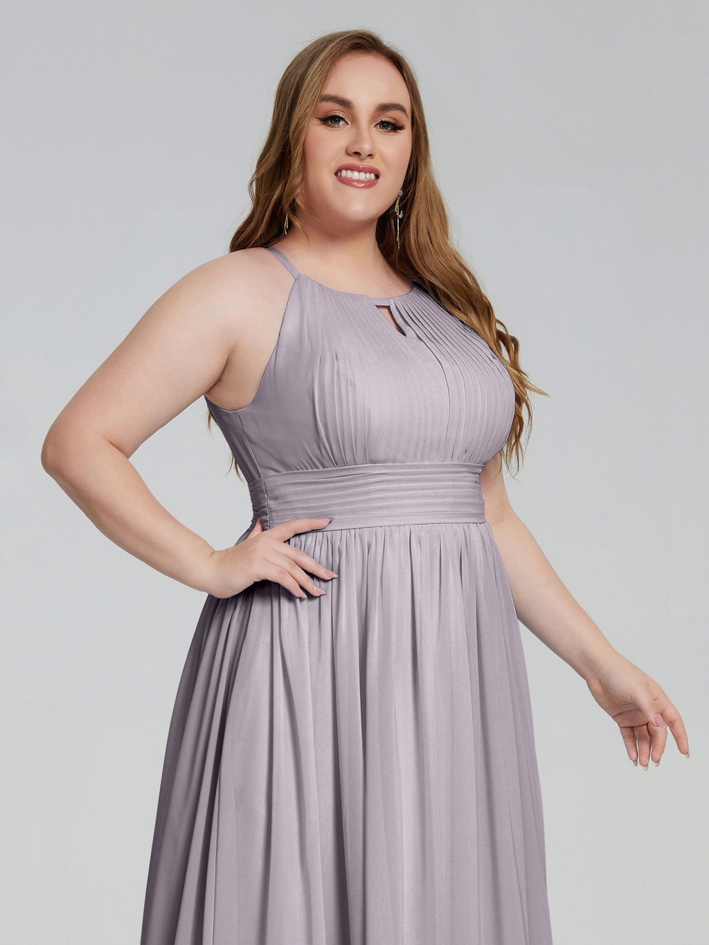 Payton Gorgeous Halter Plus Size Long Bridesmaid Dresses