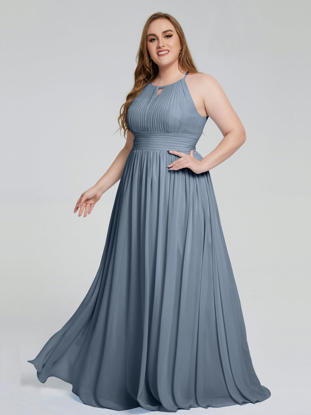 Payton Gorgeous Halter Plus Size Long Bridesmaid Dresses