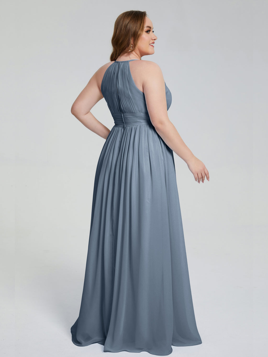 Payton Gorgeous Halter Plus Size Long Bridesmaid Dresses
