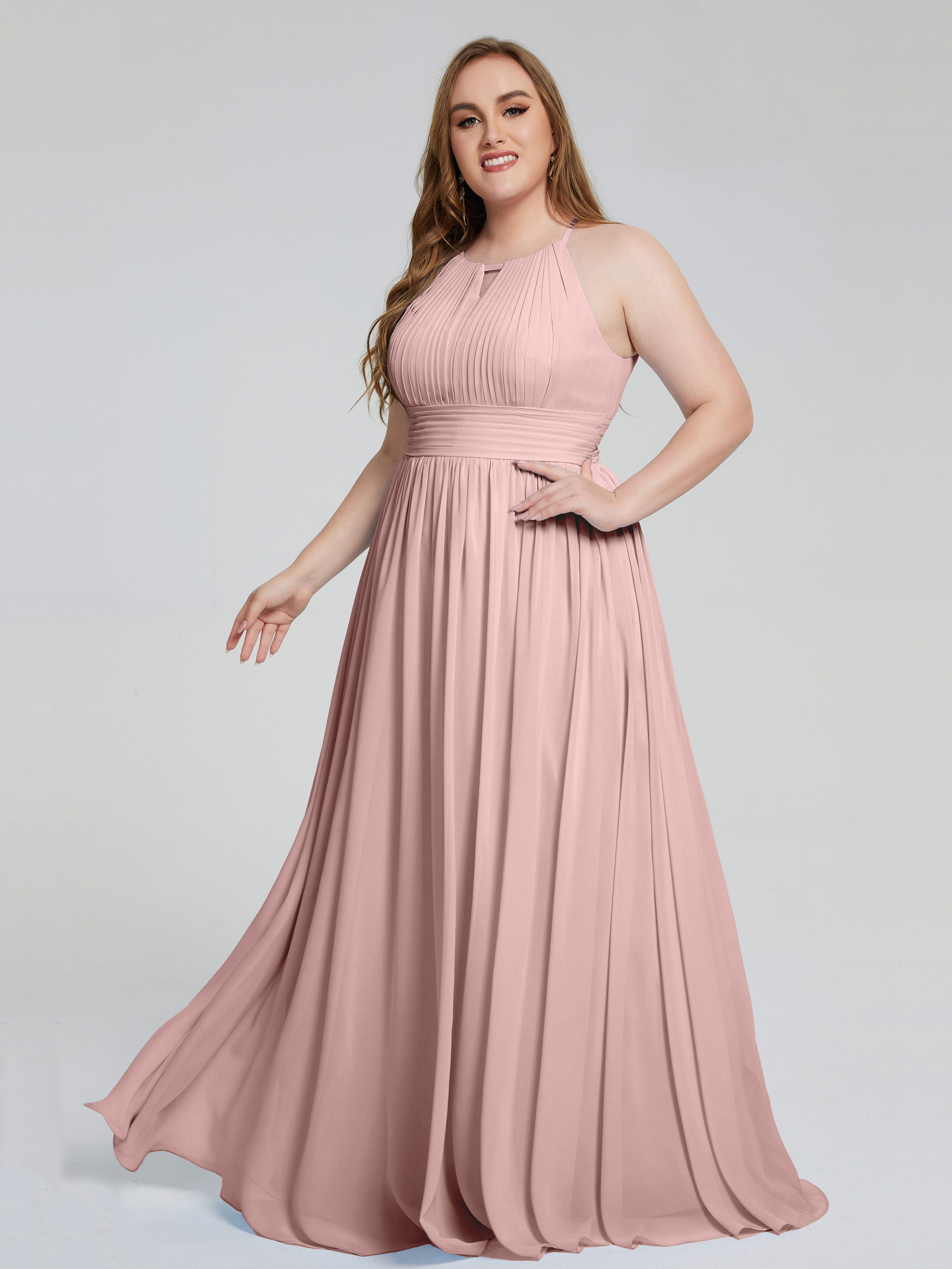 Payton Gorgeous Halter Plus Size Long Bridesmaid Dresses