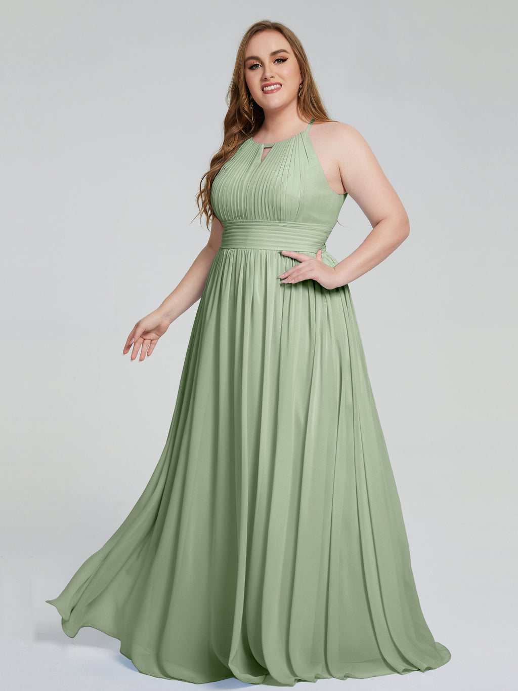 Payton Gorgeous Halter Plus Size Long Bridesmaid Dresses