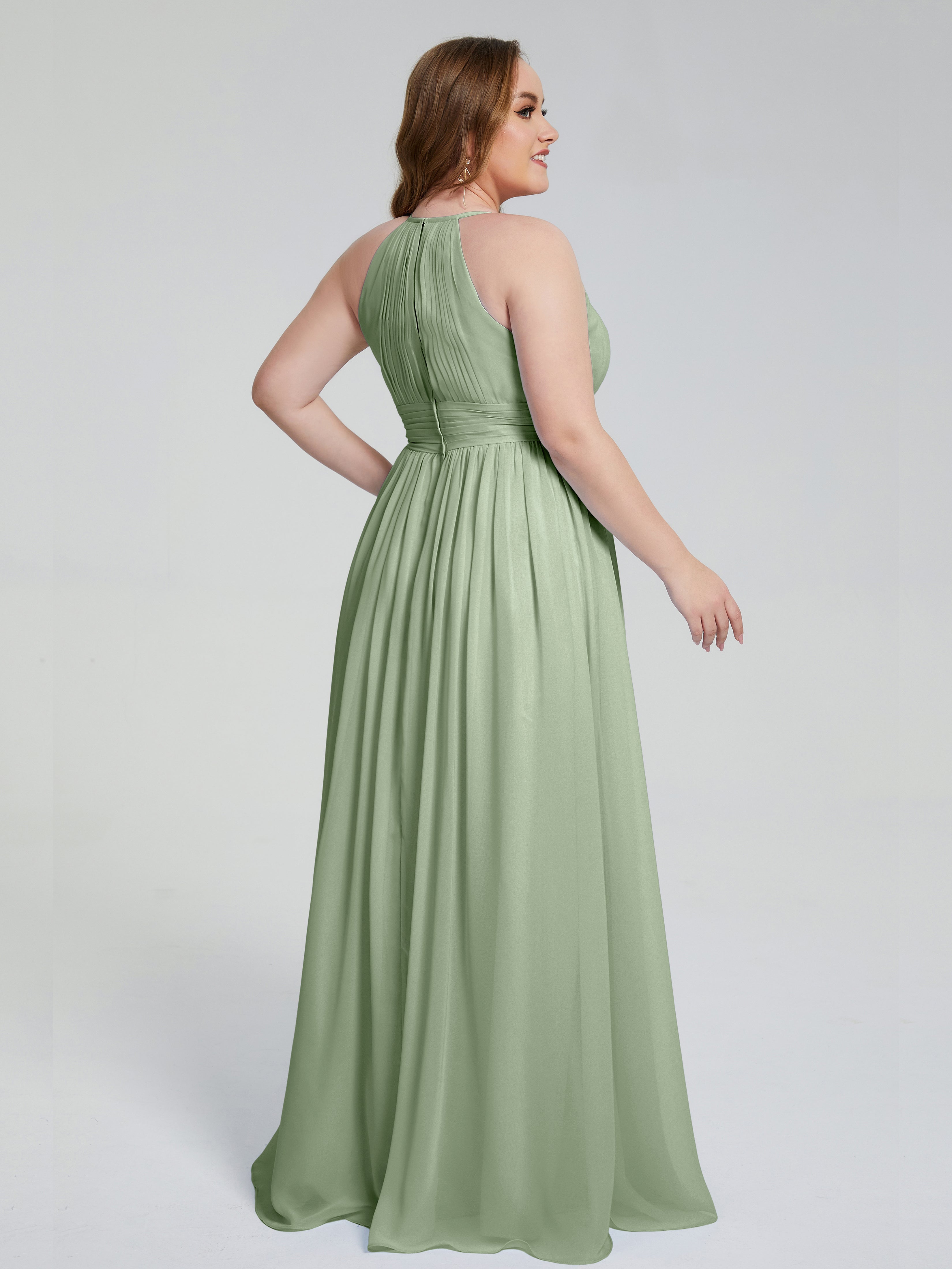 Payton Gorgeous Halter Plus Size Long Bridesmaid Dresses