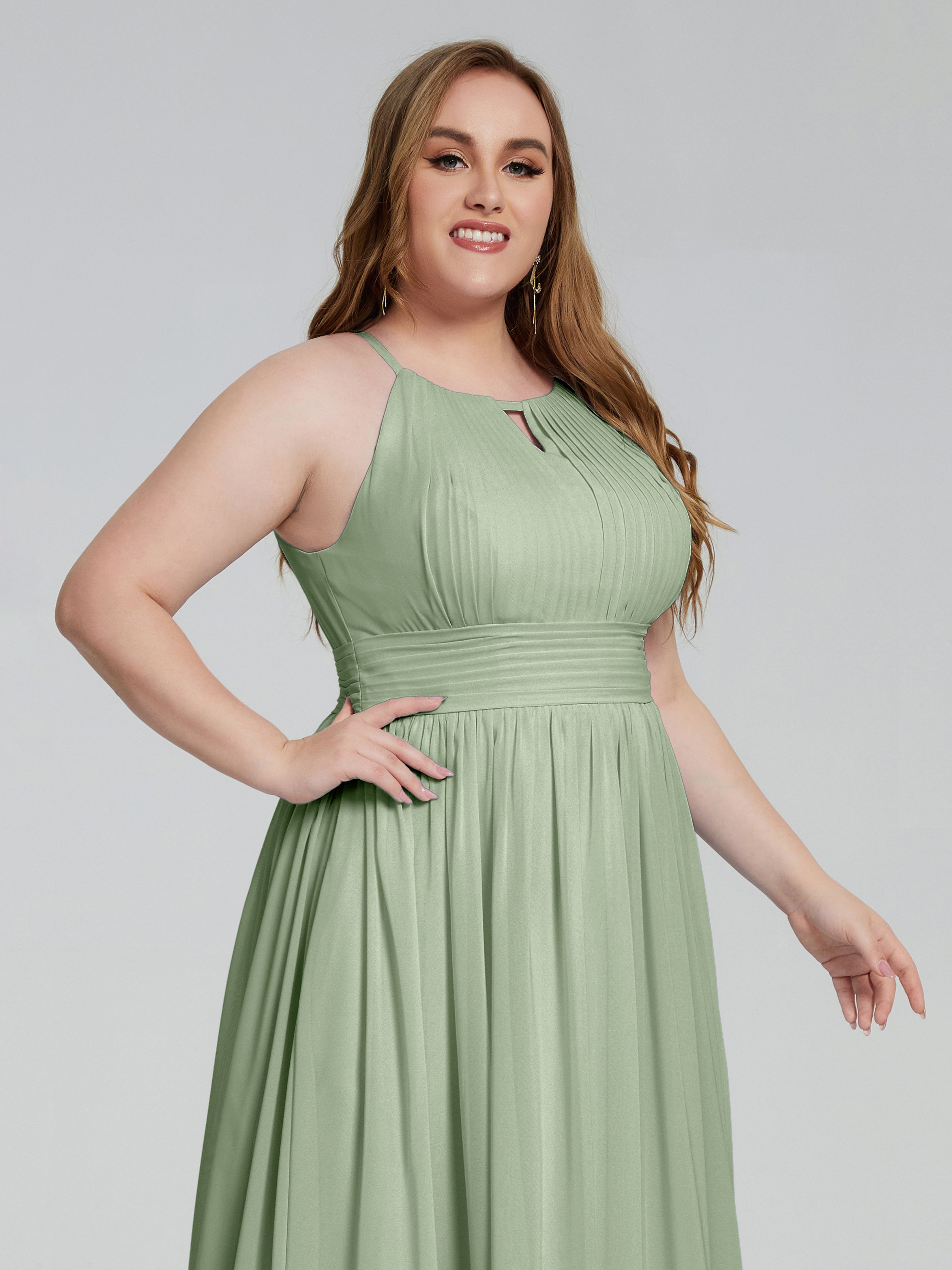 Payton Gorgeous Halter Plus Size Long Bridesmaid Dresses