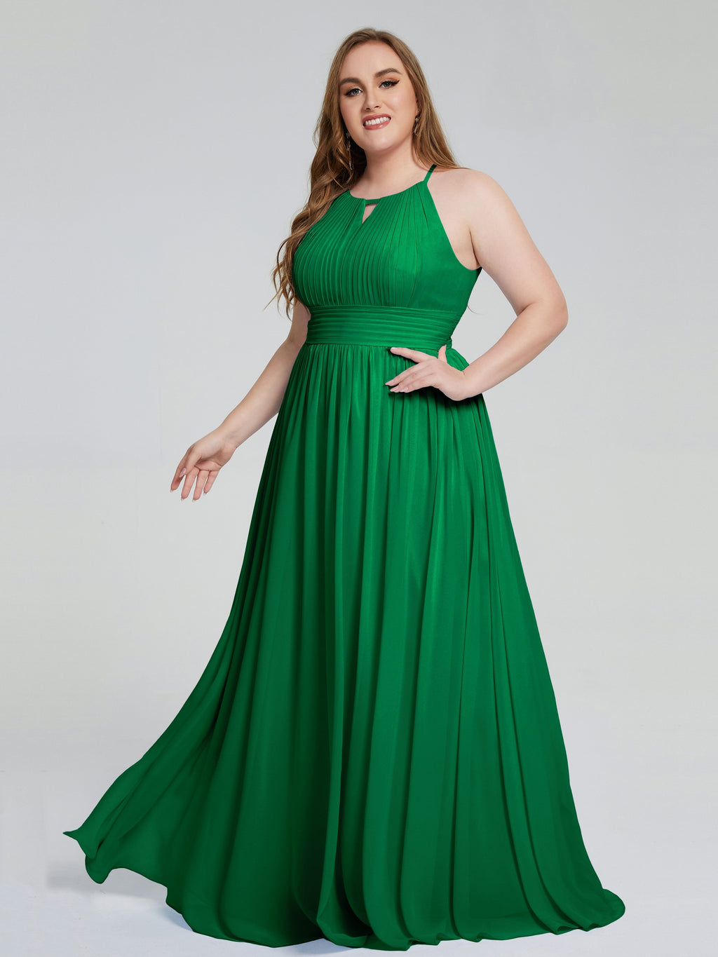 Payton Gorgeous Halter Plus Size Long Bridesmaid Dresses
