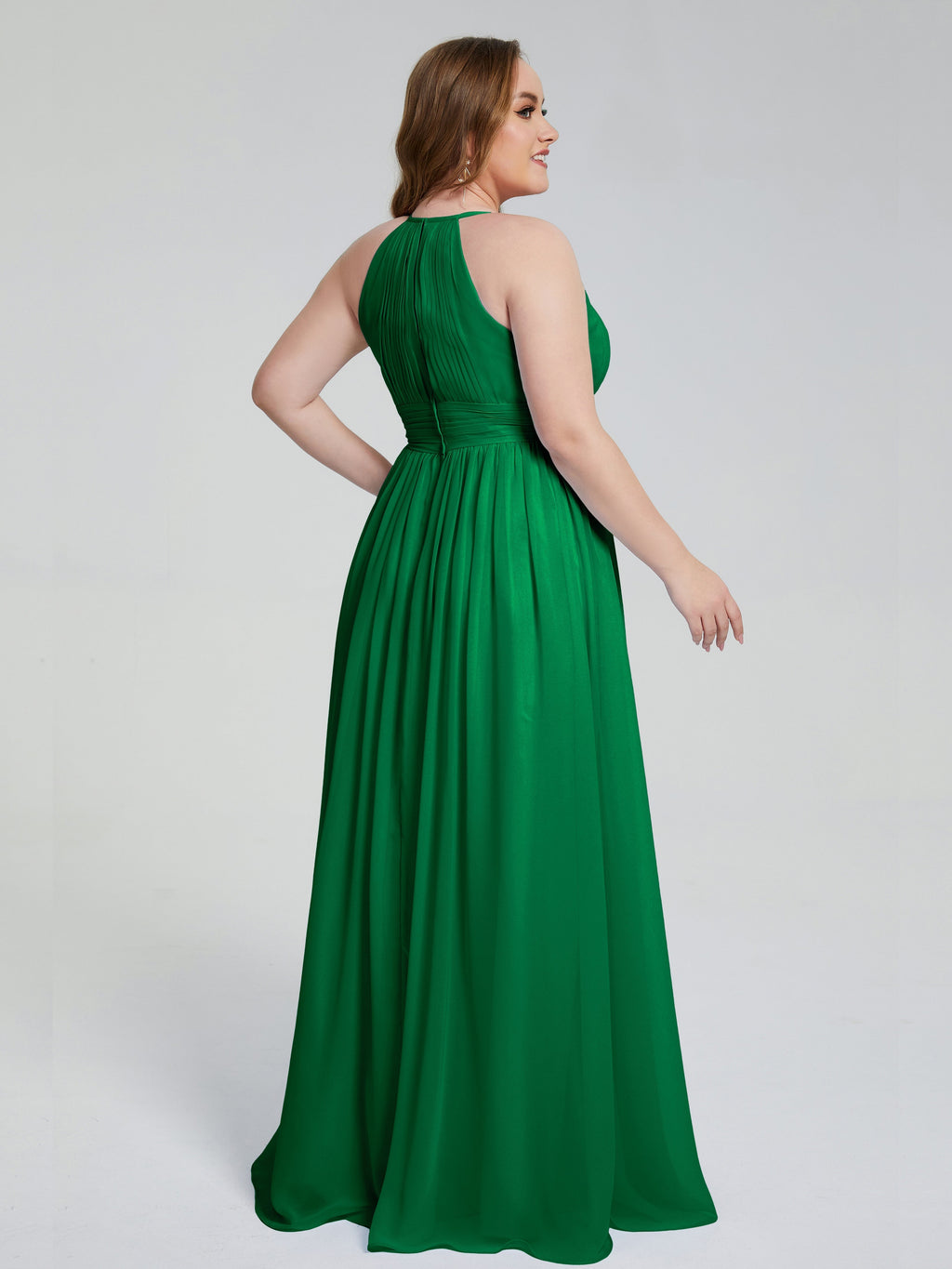 Payton Gorgeous Halter Plus Size Long Bridesmaid Dresses