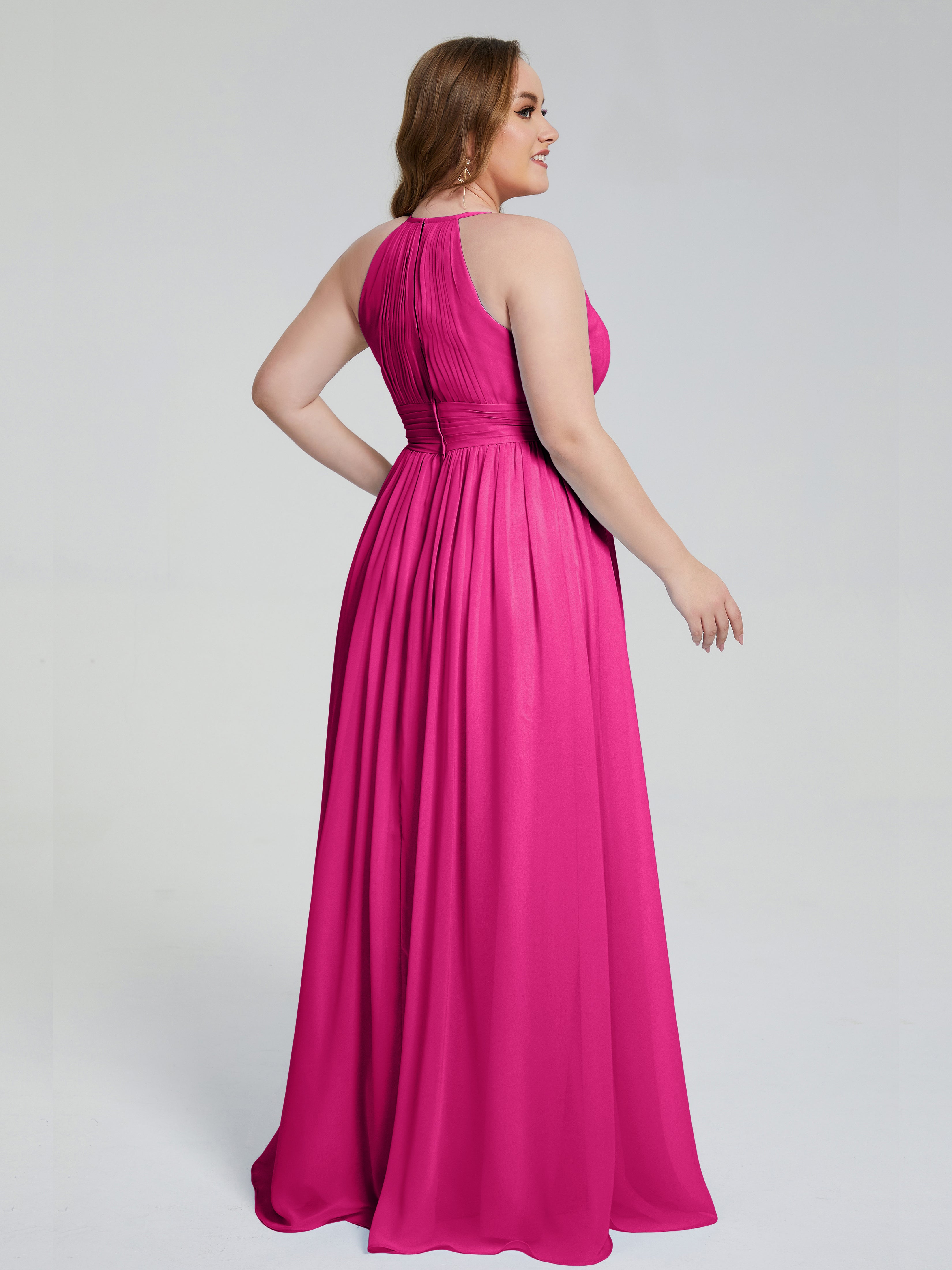 Payton Gorgeous Halter Plus Size Long Bridesmaid Dresses