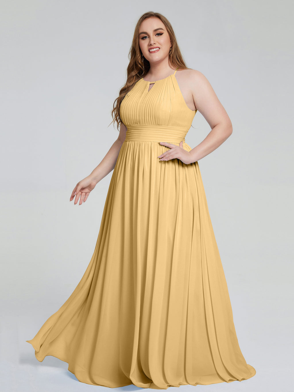 Payton Gorgeous Halter Plus Size Long Bridesmaid Dresses