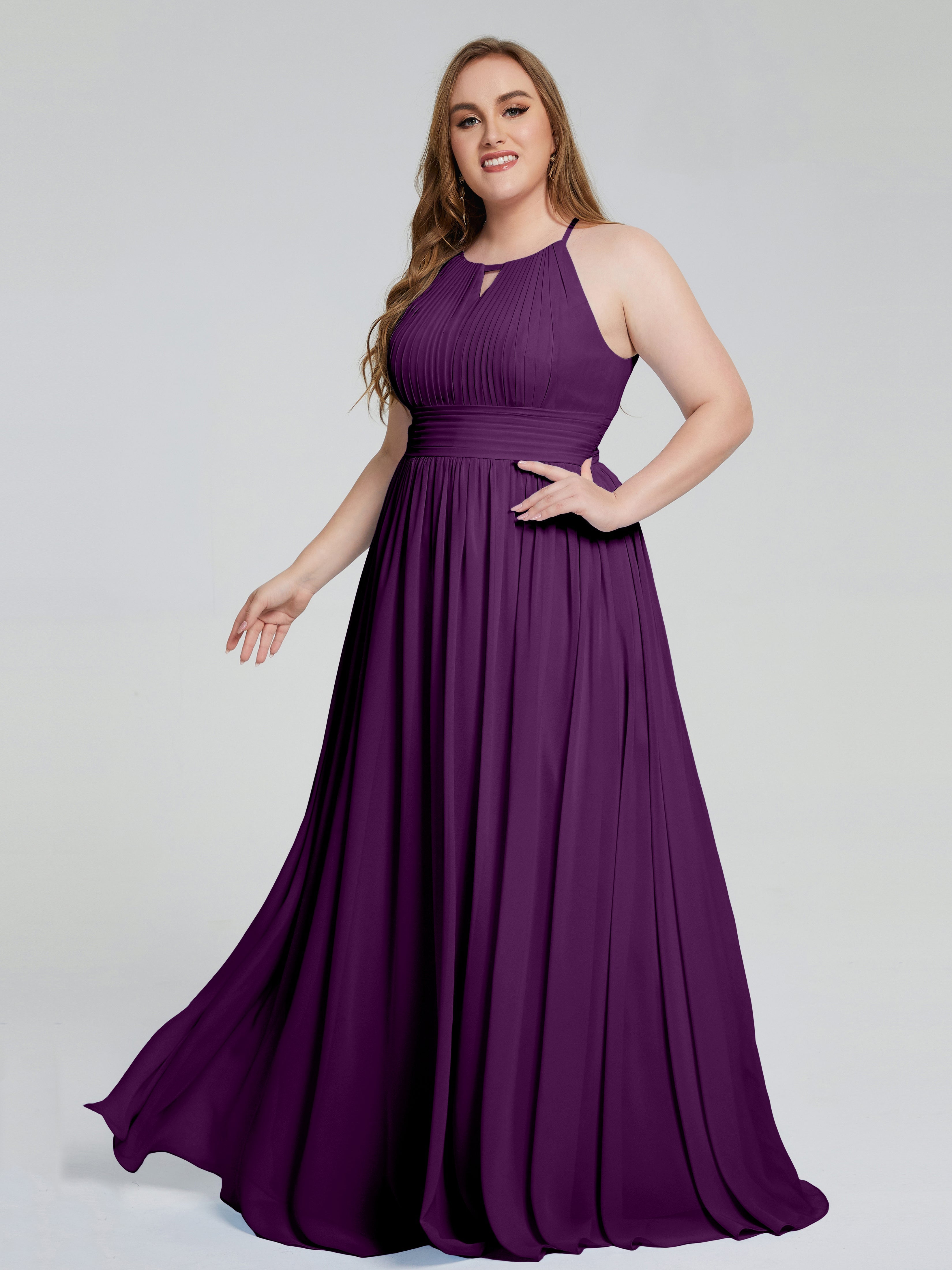Payton Gorgeous Halter Plus Size Long Bridesmaid Dresses