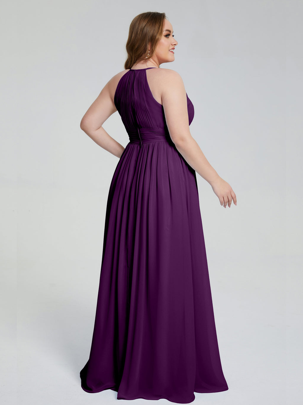 Payton Gorgeous Halter Plus Size Long Bridesmaid Dresses
