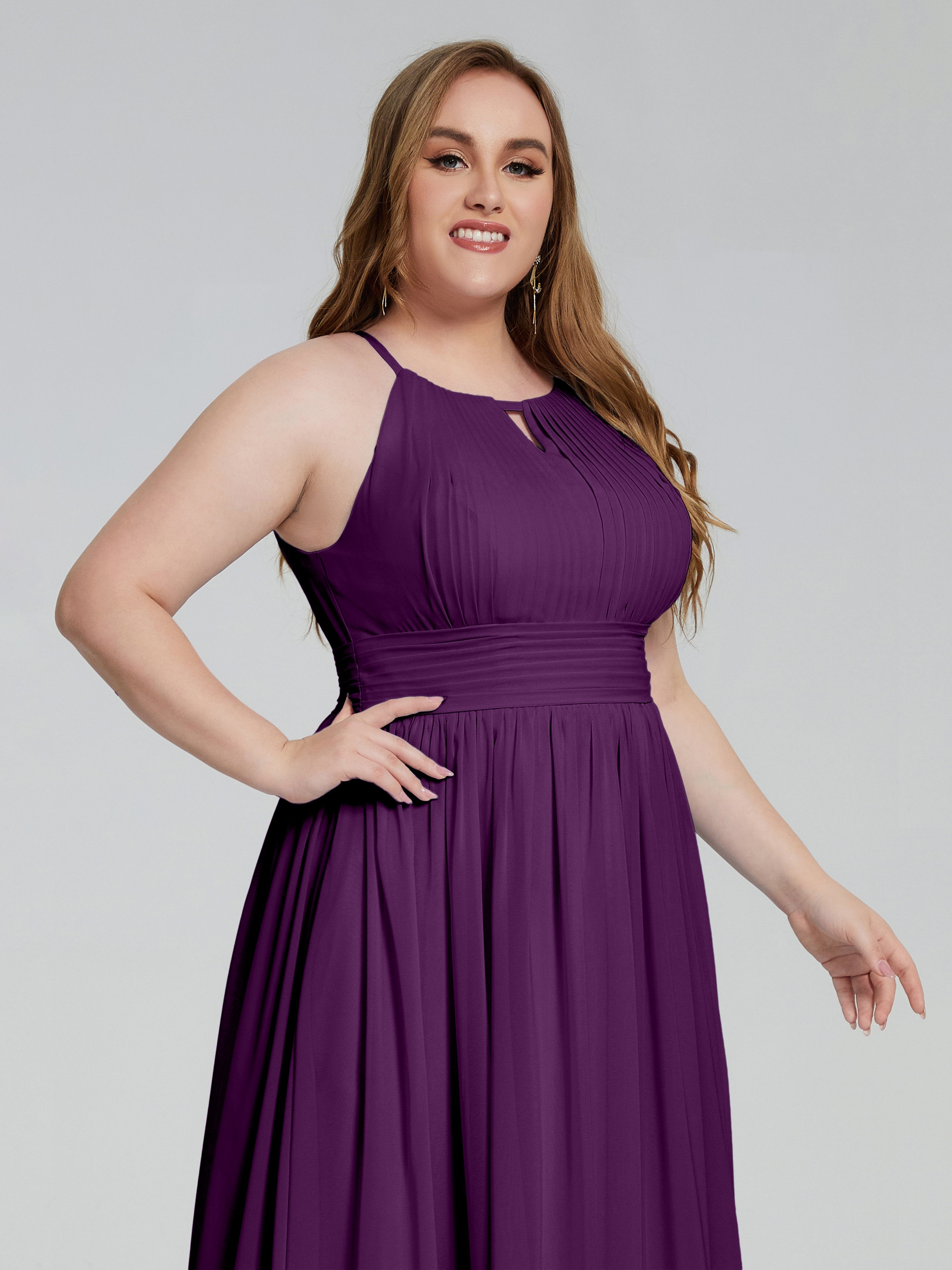 Payton Gorgeous Halter Plus Size Long Bridesmaid Dresses