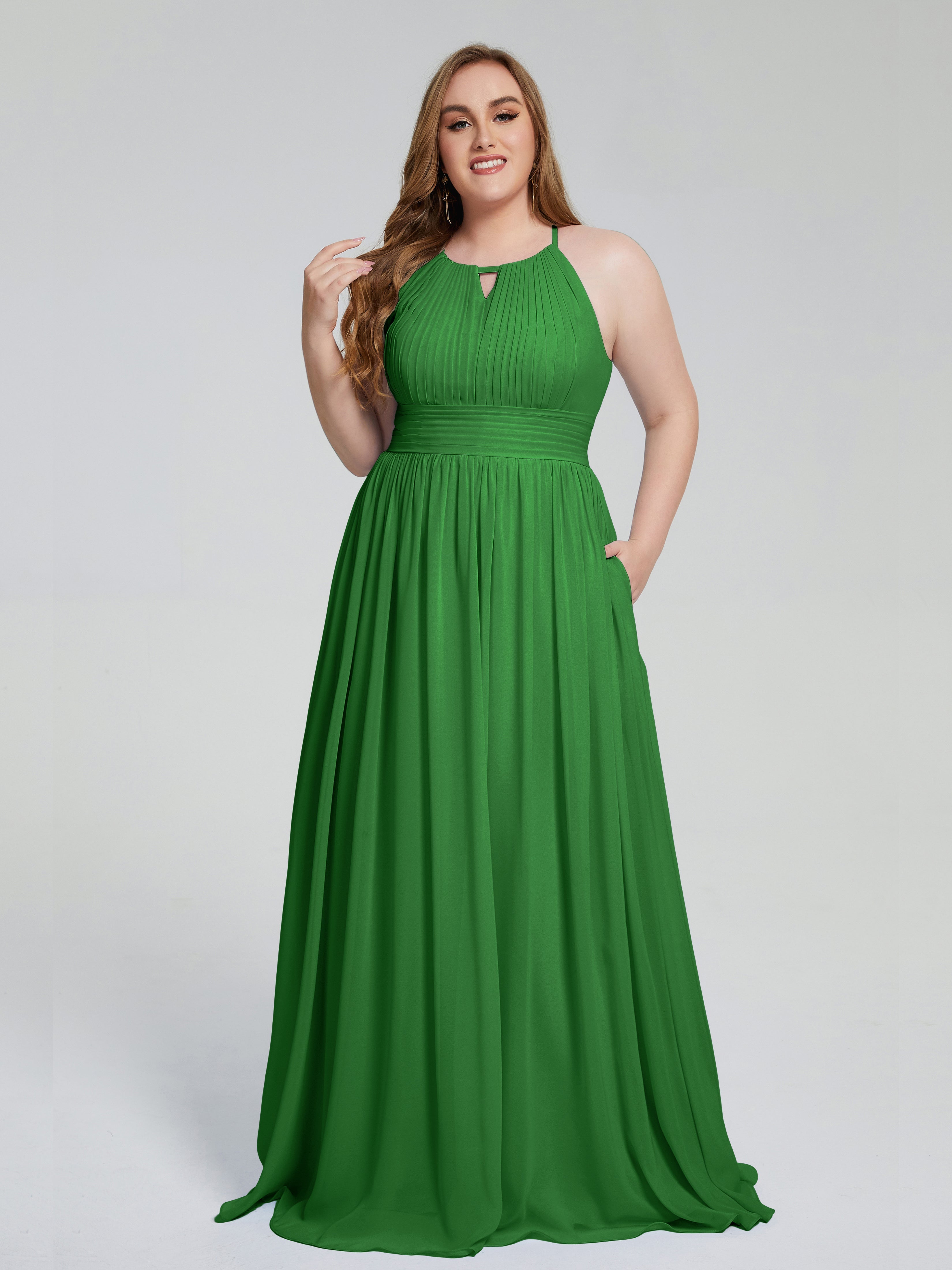 Payton Gorgeous Halter Plus Size Long Bridesmaid Dresses