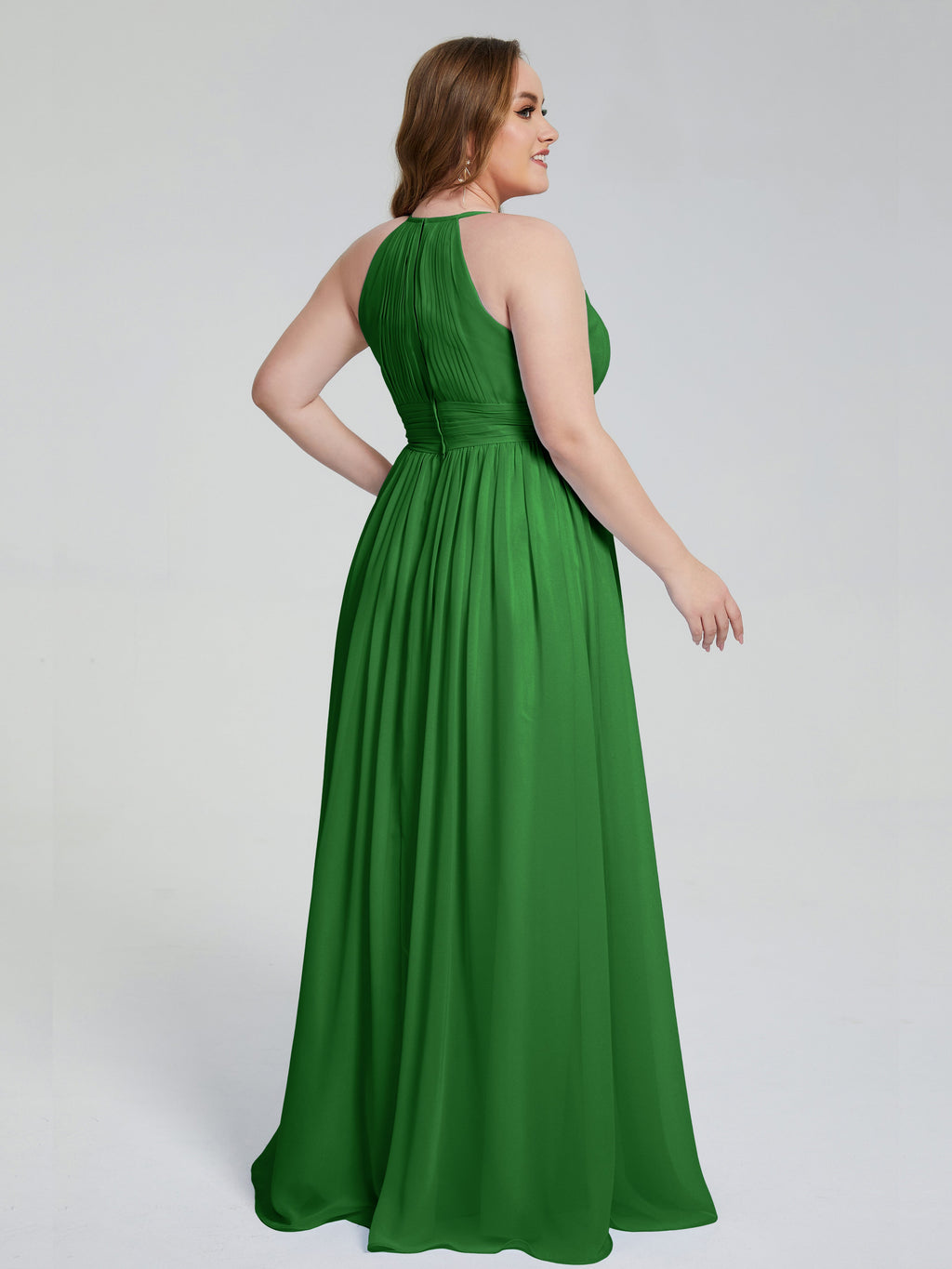 Payton Gorgeous Halter Plus Size Long Bridesmaid Dresses