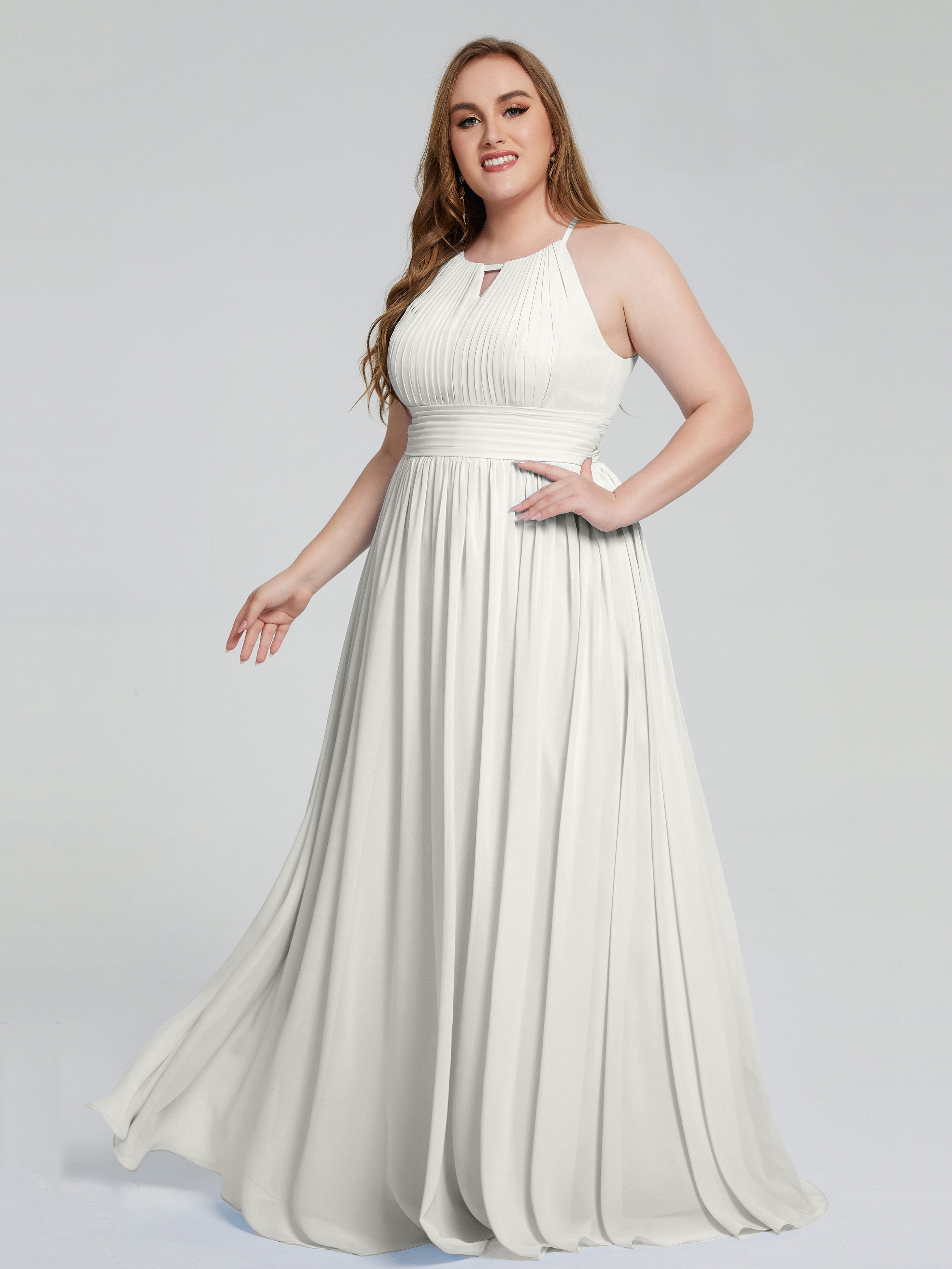 Payton Gorgeous Halter Plus Size Long Bridesmaid Dresses