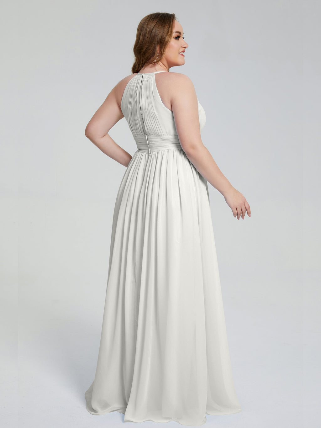 Payton Gorgeous Halter Plus Size Long Bridesmaid Dresses