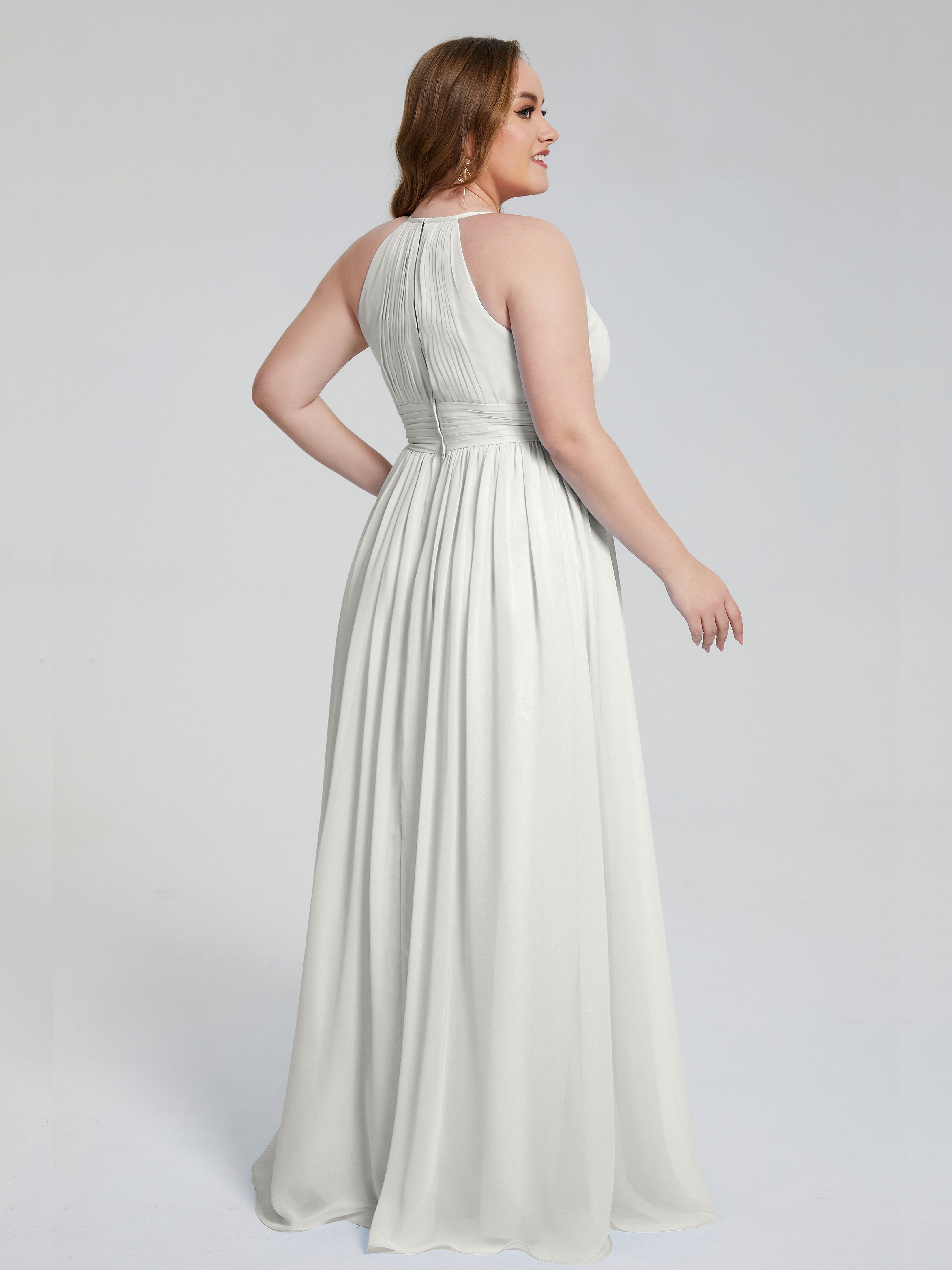 Payton Gorgeous Halter Plus Size Long Bridesmaid Dresses