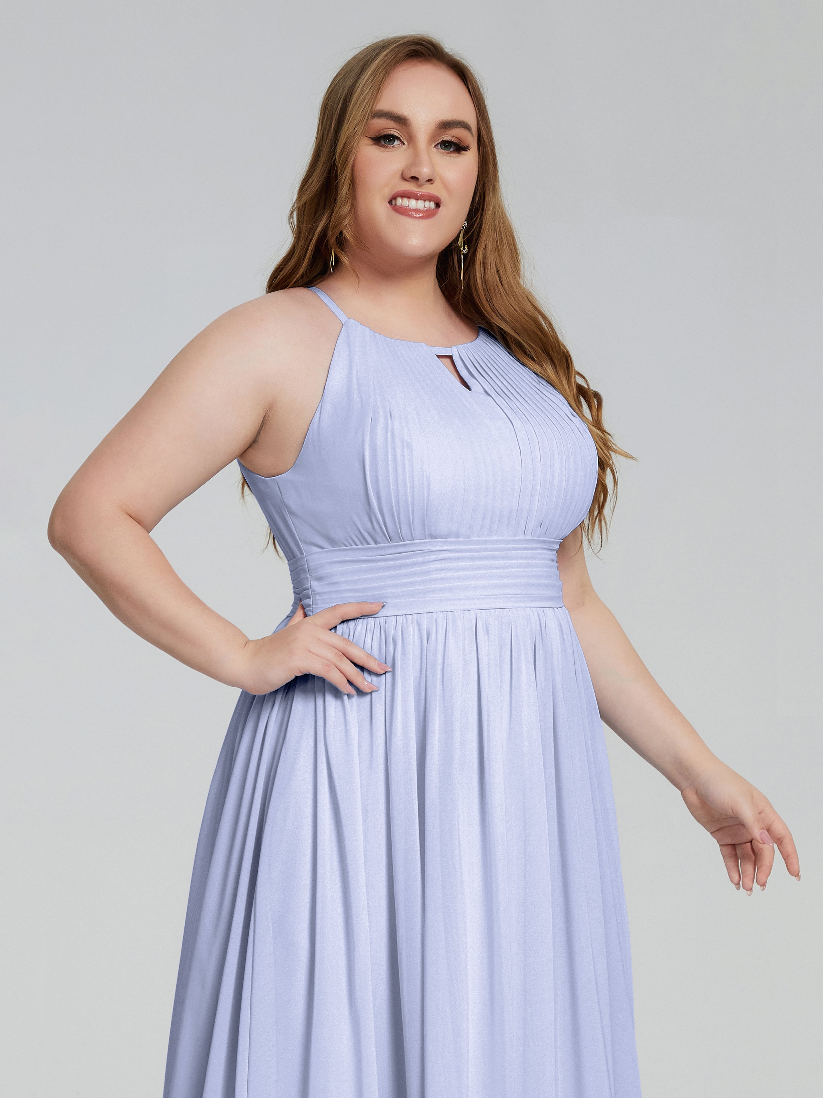 Payton Gorgeous Halter Plus Size Long Bridesmaid Dresses
