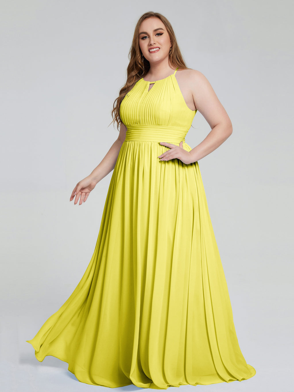 Payton Gorgeous Halter Plus Size Long Bridesmaid Dresses