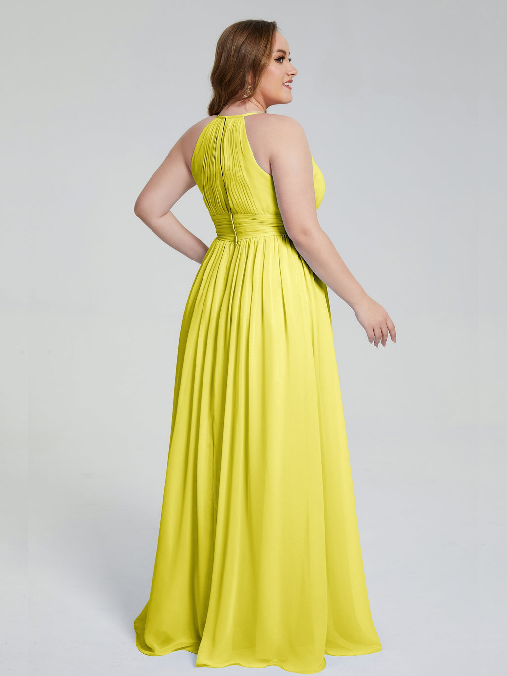 Payton Gorgeous Halter Plus Size Long Bridesmaid Dresses