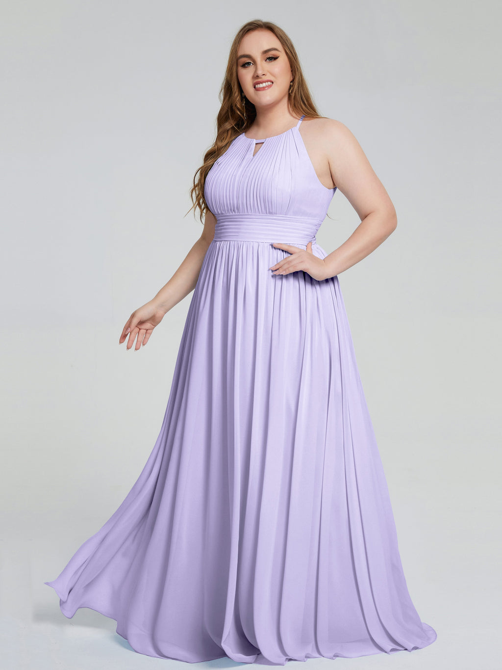 Payton Gorgeous Halter Plus Size Long Bridesmaid Dresses