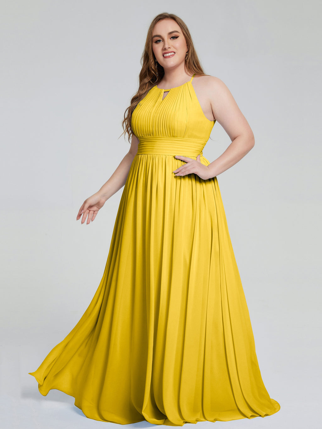 Payton Gorgeous Halter Plus Size Long Bridesmaid Dresses