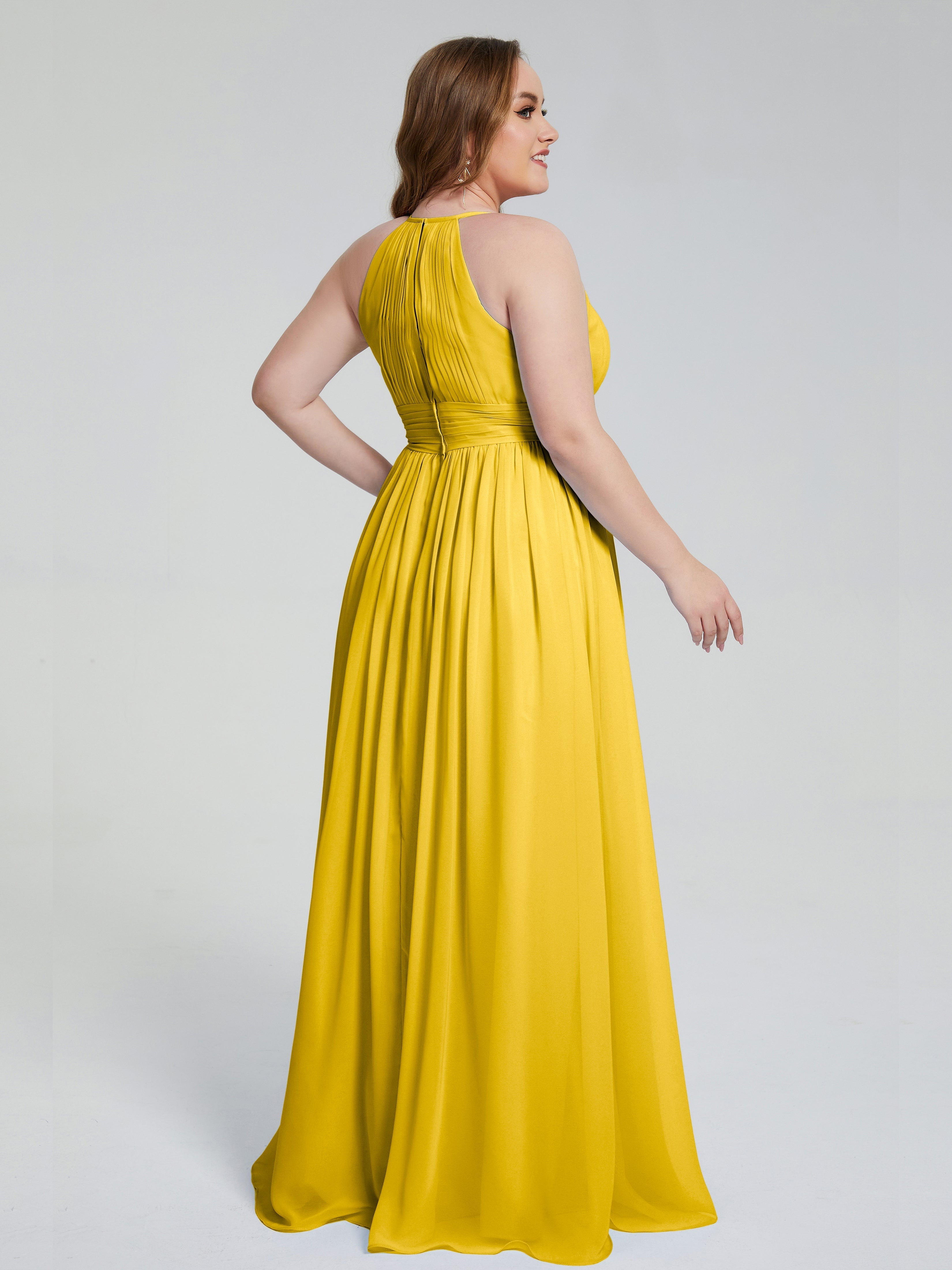 Payton Gorgeous Halter Plus Size Long Bridesmaid Dresses