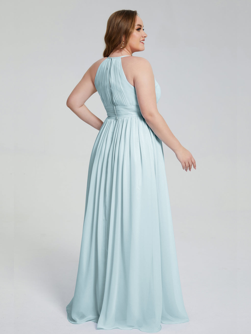 Payton Gorgeous Halter Plus Size Long Bridesmaid Dresses