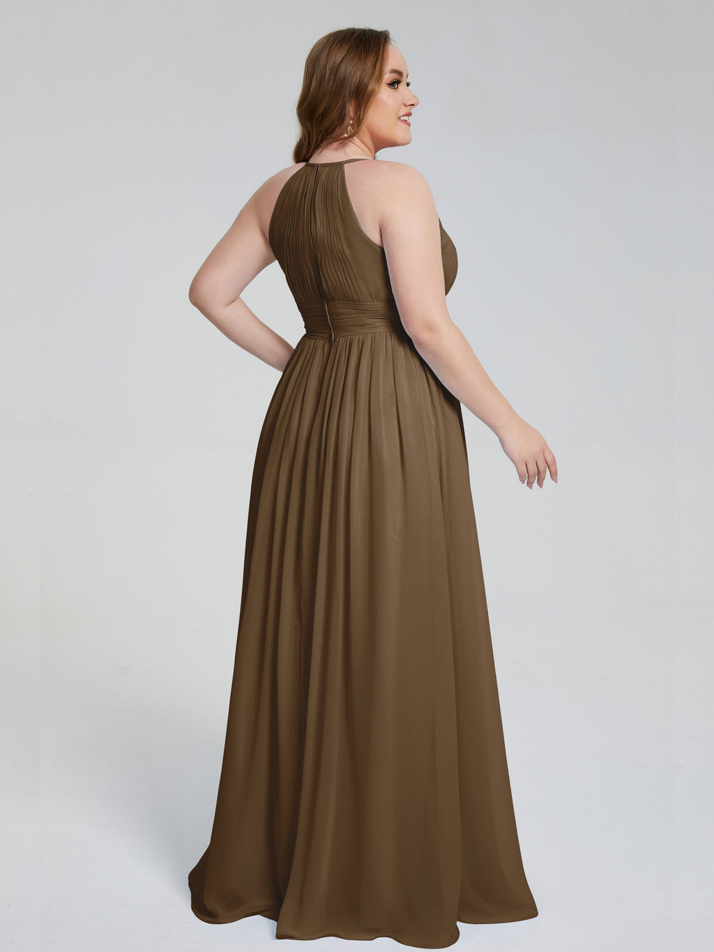 Payton Gorgeous Halter Plus Size Long Bridesmaid Dresses
