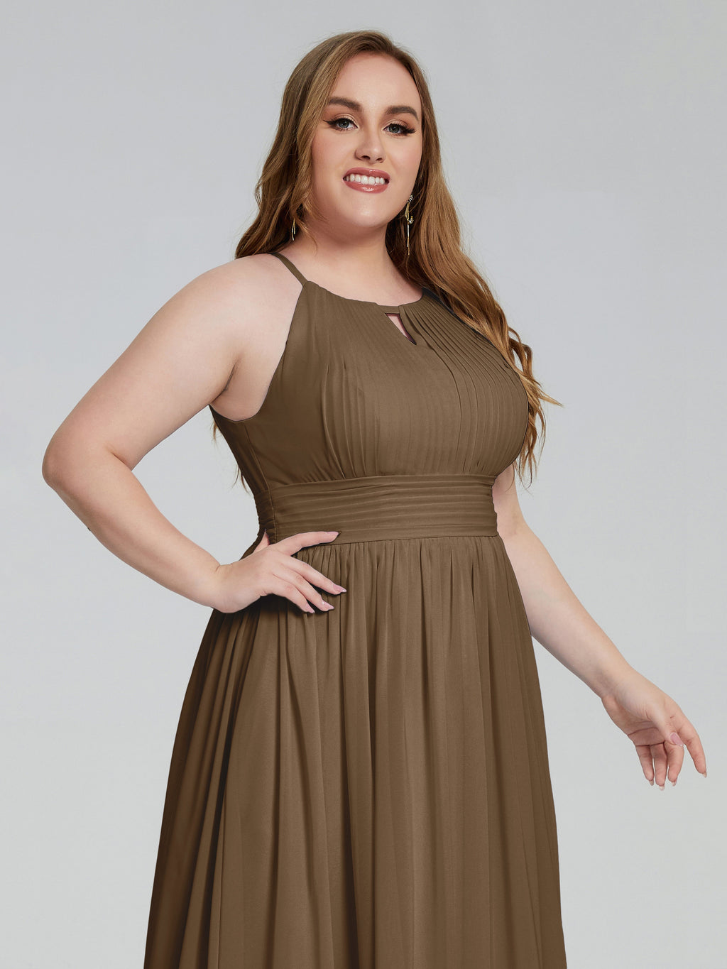 Payton Gorgeous Halter Plus Size Long Bridesmaid Dresses