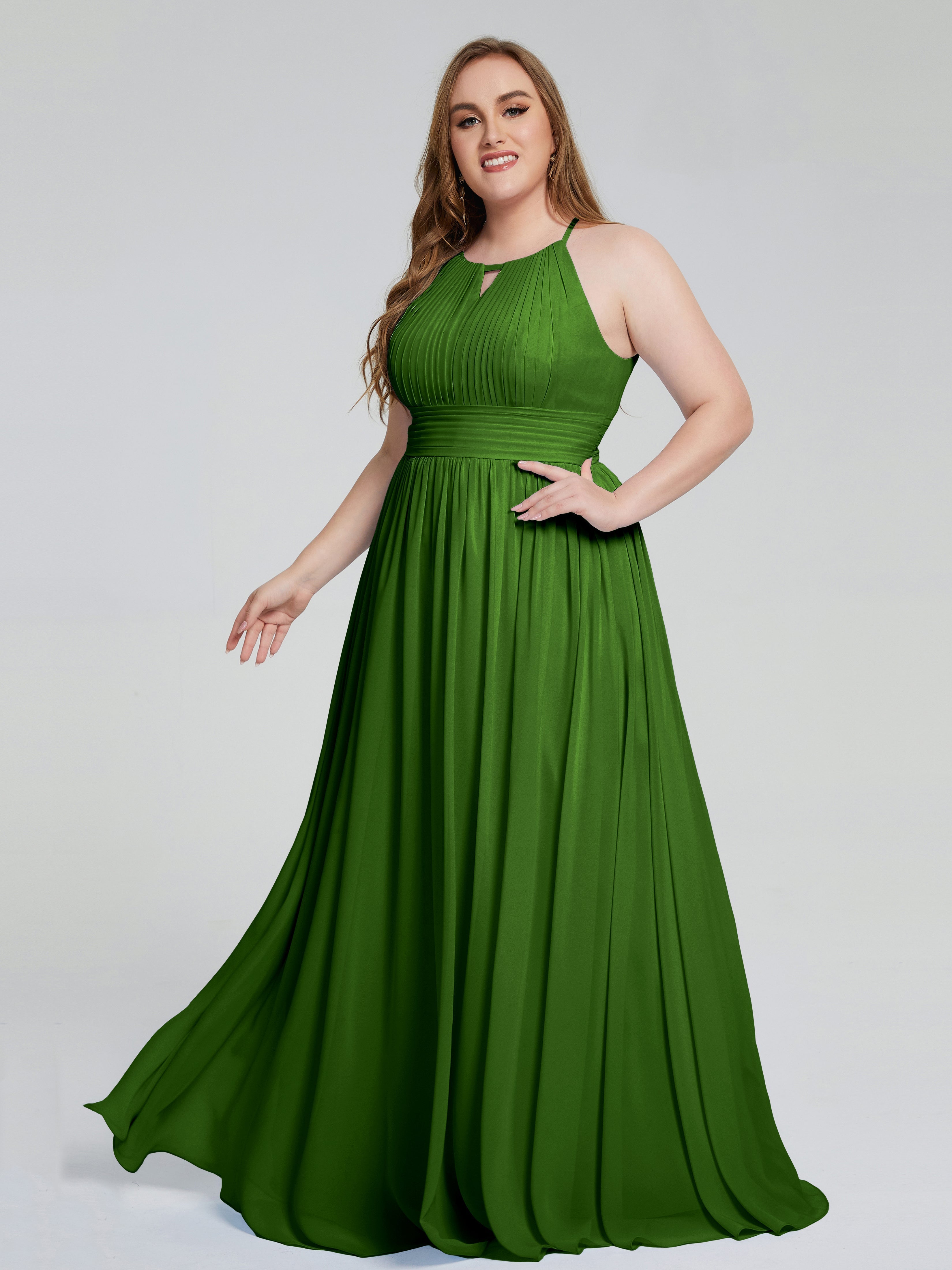 Payton Gorgeous Halter Plus Size Long Bridesmaid Dresses