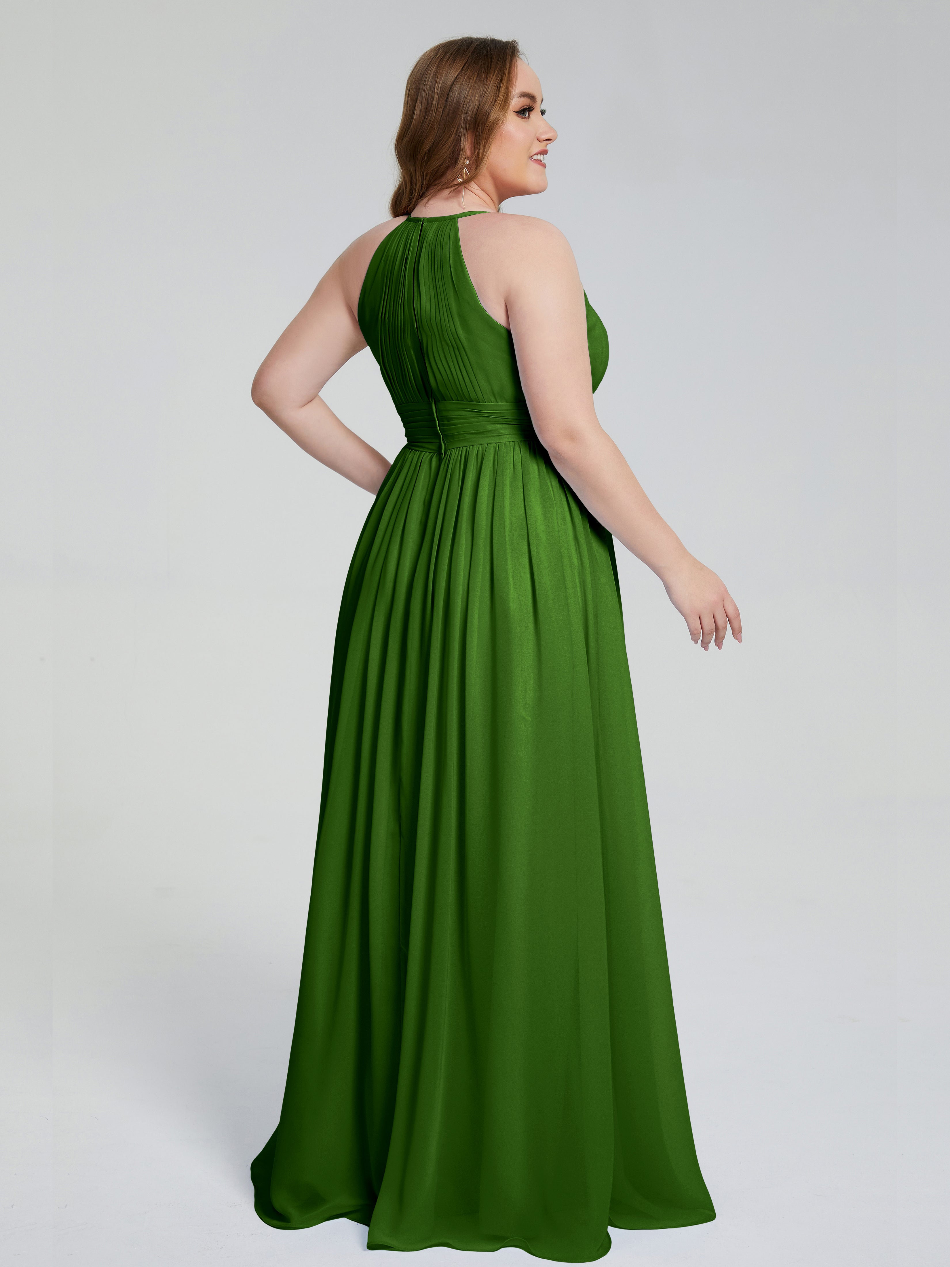 Payton Gorgeous Halter Plus Size Long Bridesmaid Dresses