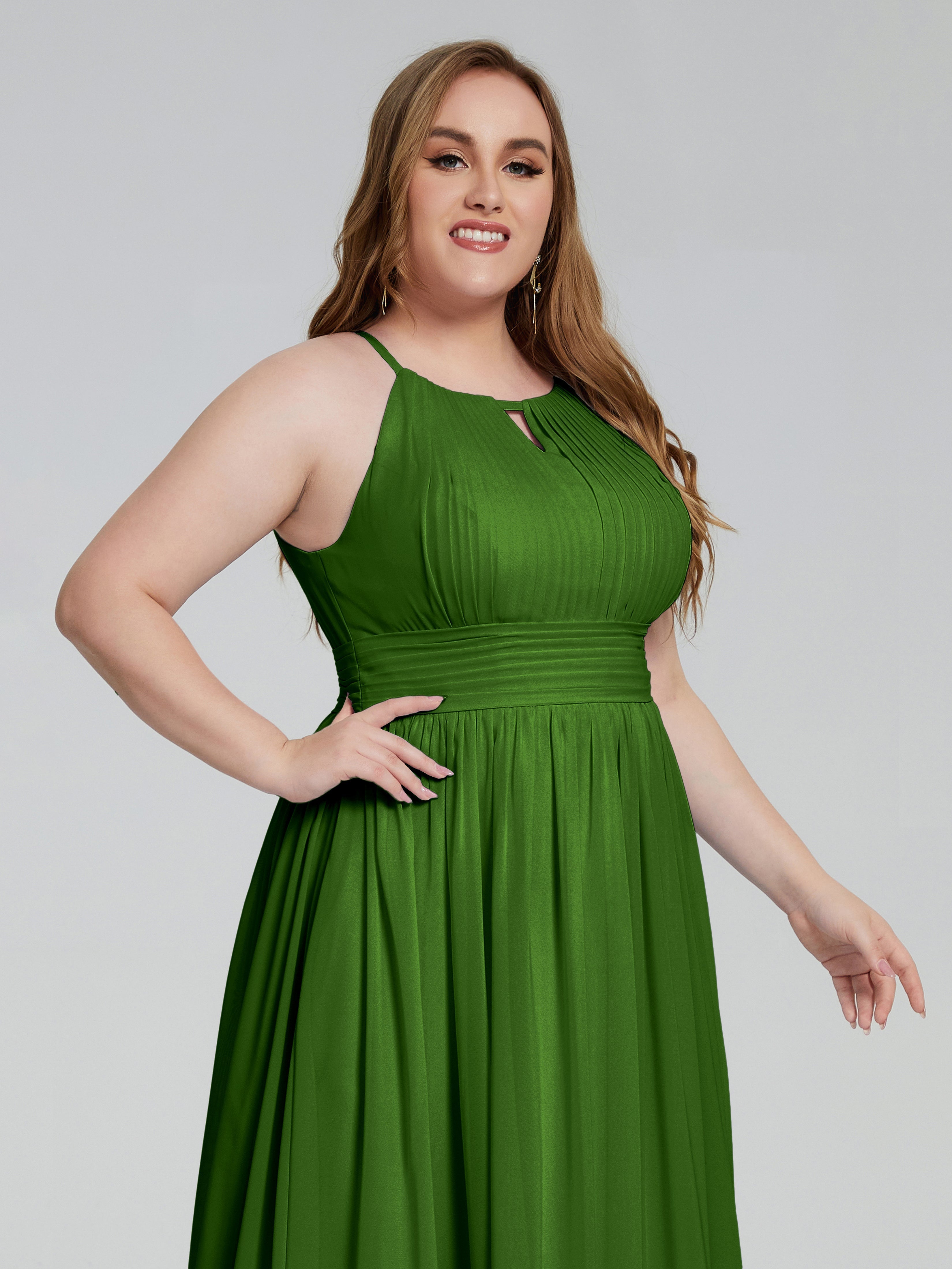 Payton Gorgeous Halter Plus Size Long Bridesmaid Dresses